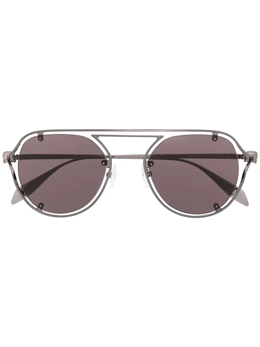 metallic round-frame sunglasses - 1