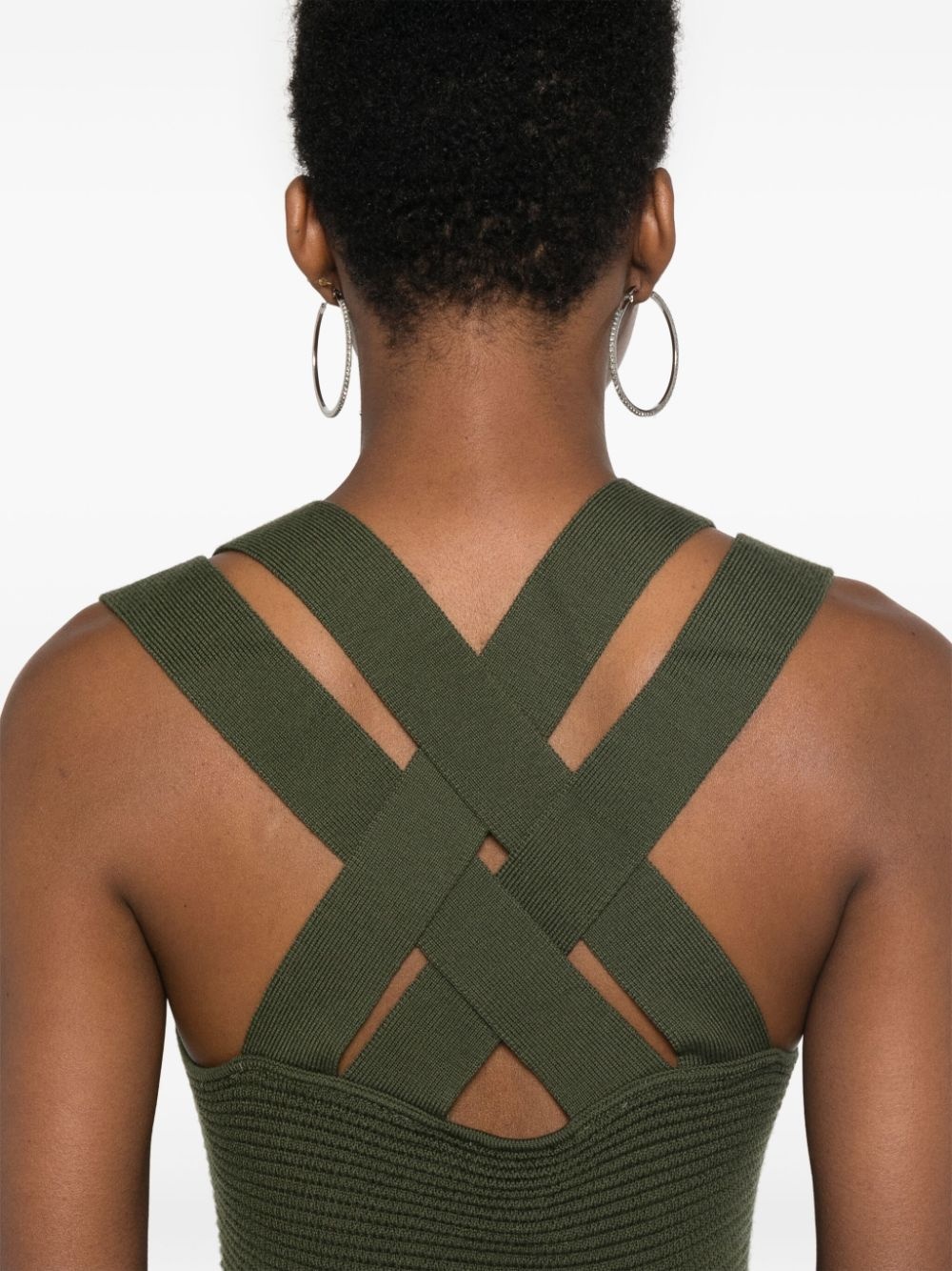 criss-cross virgin wool midi dress - 5