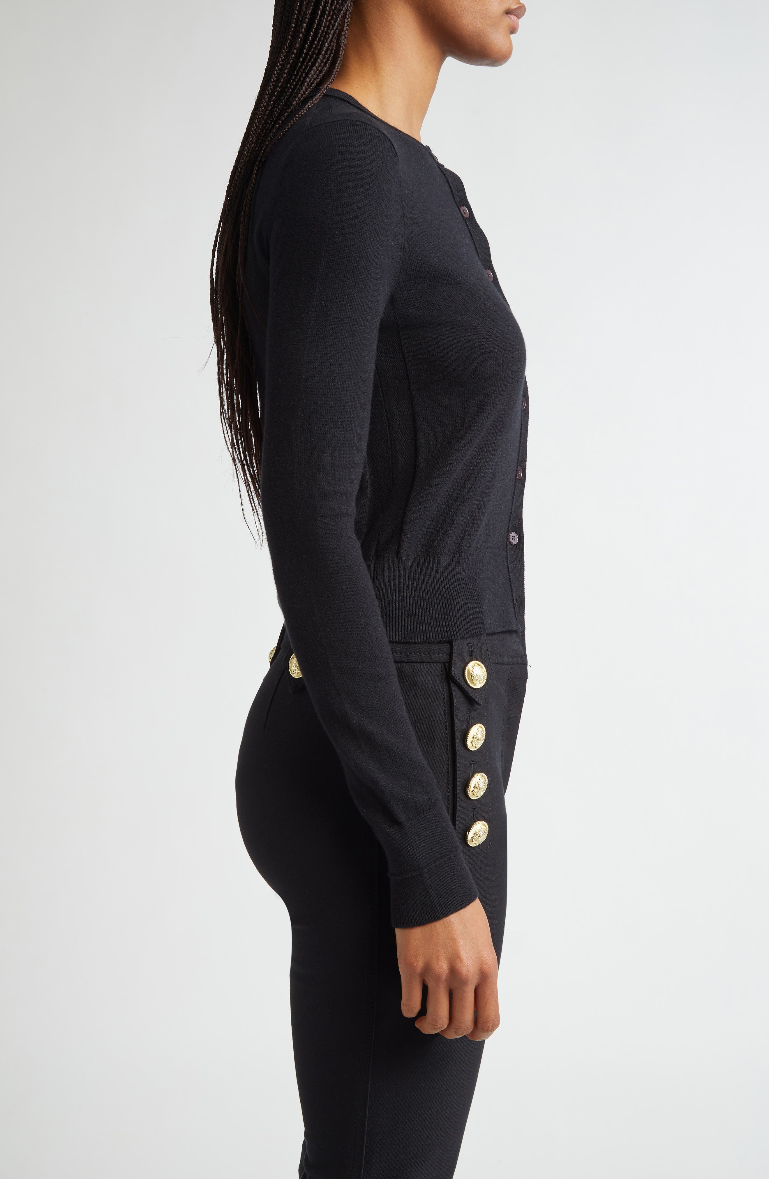 Derek Lam 10 Crosby Thibeaut Cotton & Cashmere Cardigan in Black at Nordstrom - 4