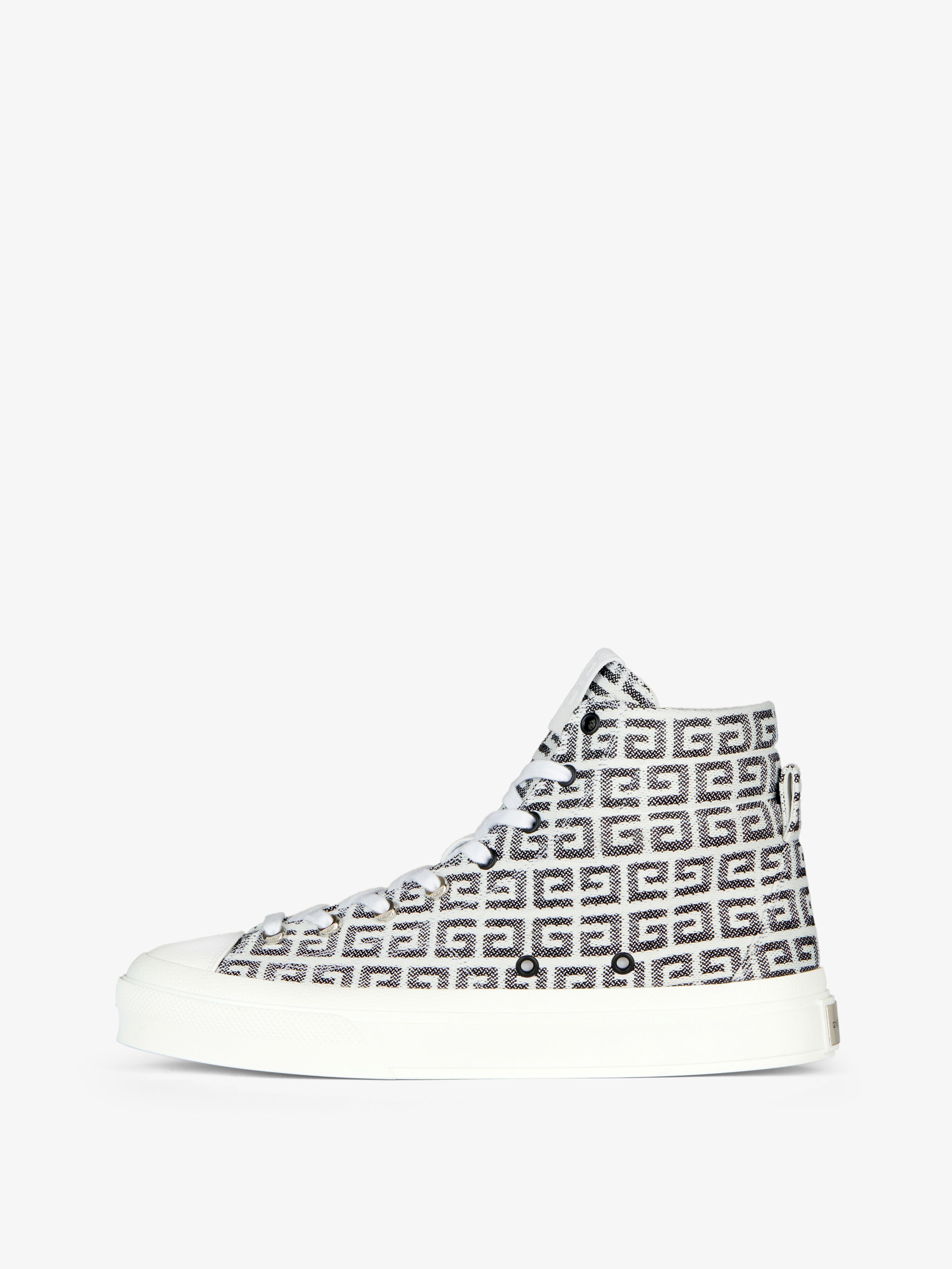 CITY HIGH TOP SNEAKERS IN 4G JACQUARD - 3