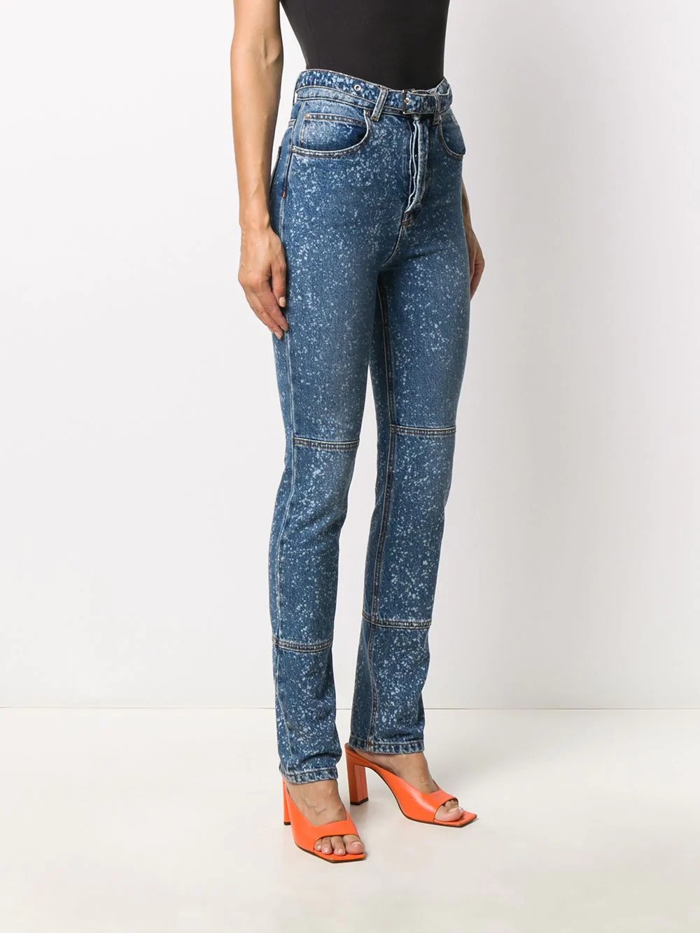 paint-splattered slim-fit jeans - 3