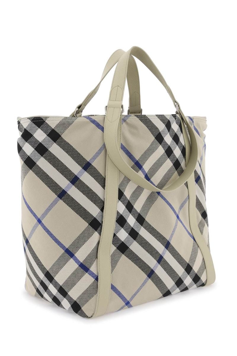 BURBERRY ERED CHECKERED TOTE - 3