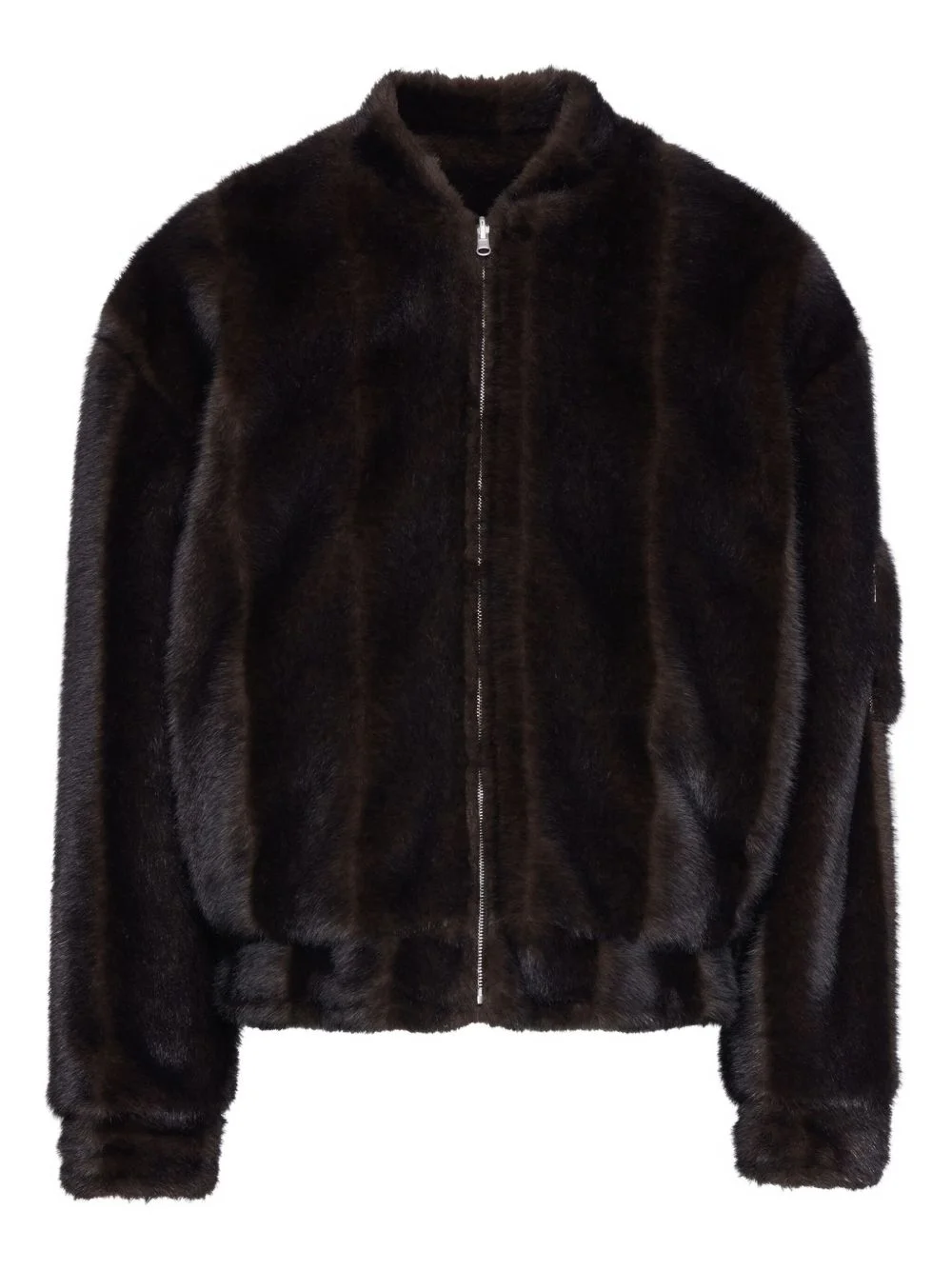 FAUX-FUR ZIP-FRONT BOMBER JACKET - 1