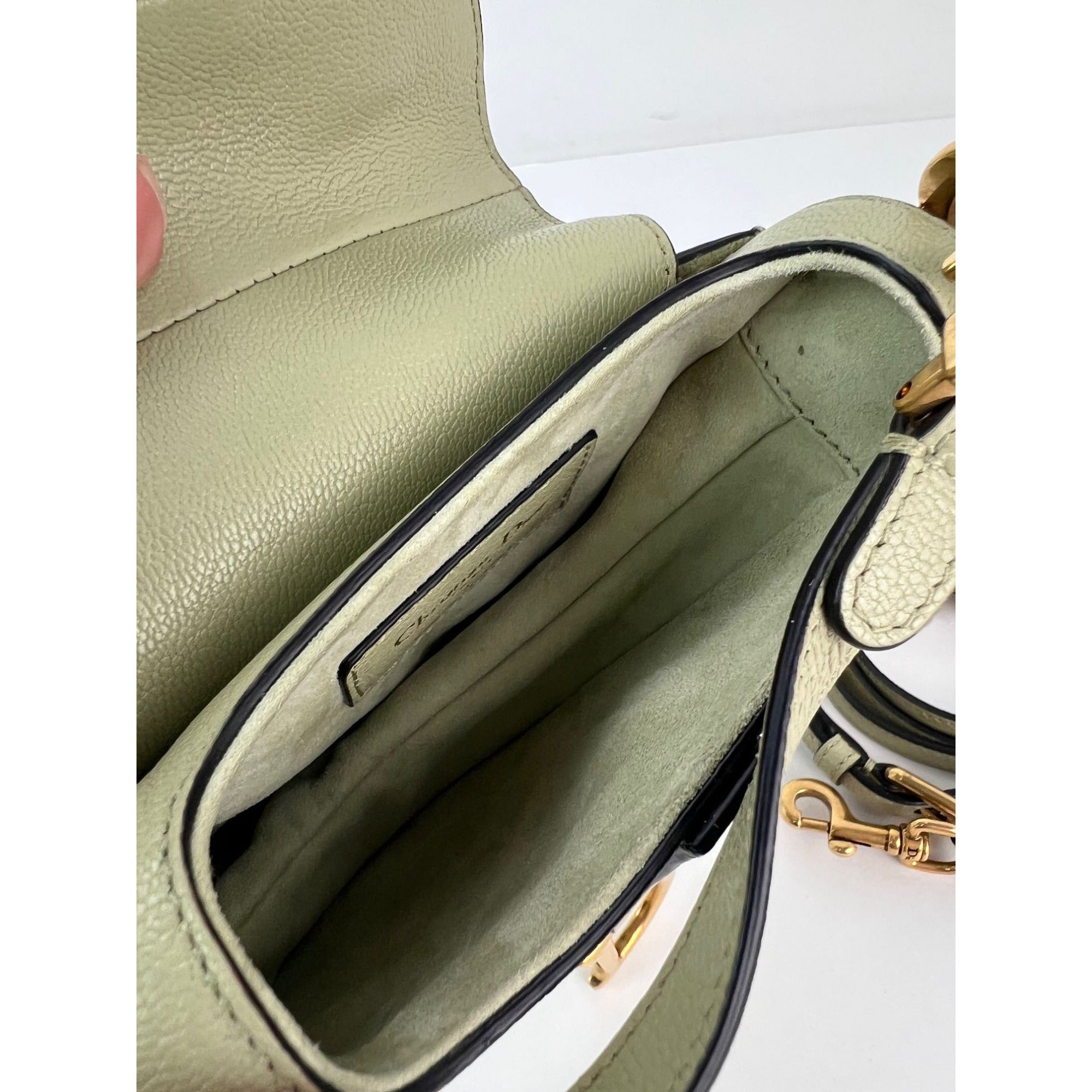Christian Dior Goatskin Light Green Micro Saddle Bag with Strap - 11
