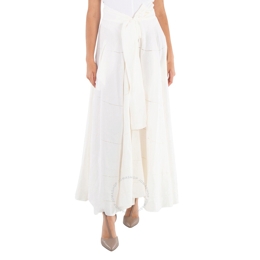Calcaterra - Calcaterra White Doppia Ruota Skirt - 4