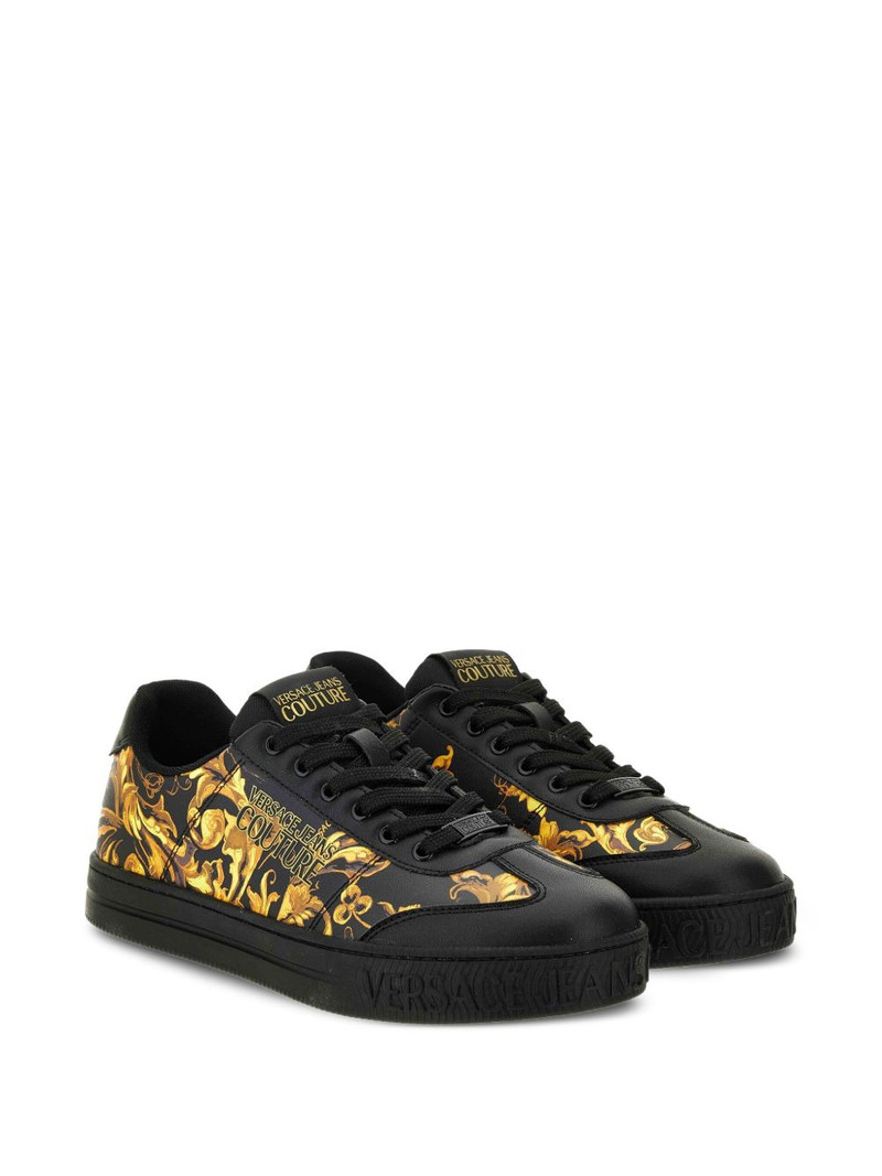 VERSACE JEANS COUTURE Baroque-print sneakers outlook