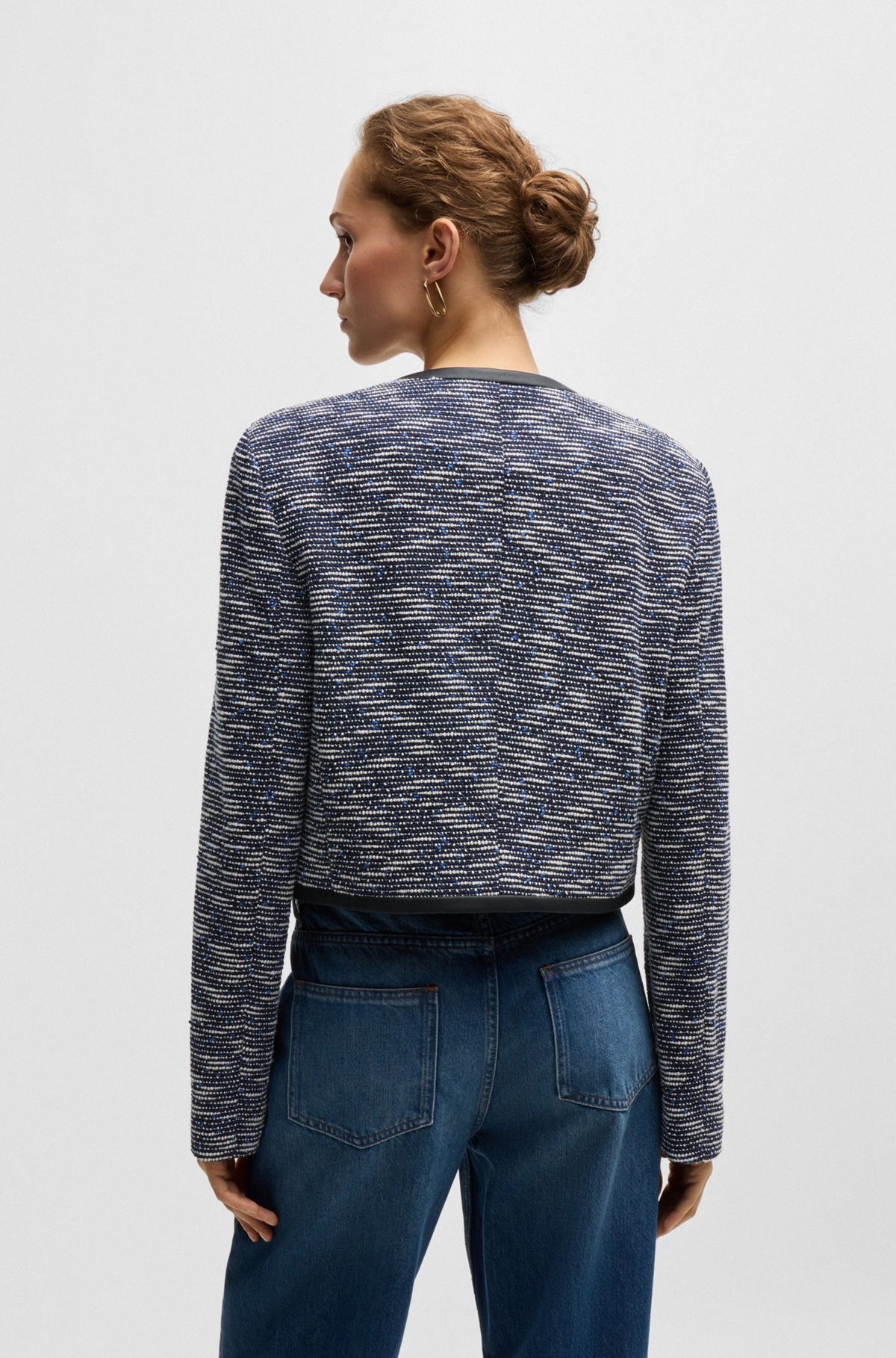 CROPPED JACKET IN COTTON TWEED - 4