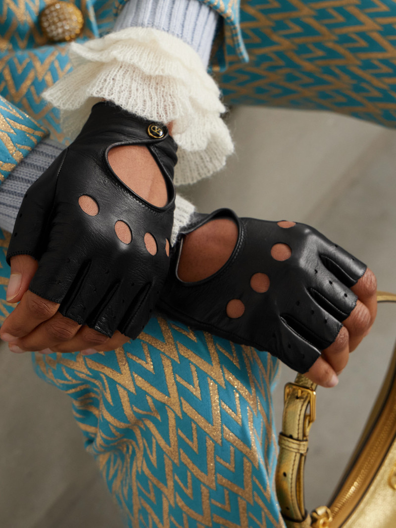 Valentino Vlogo Leather Gloves outlook