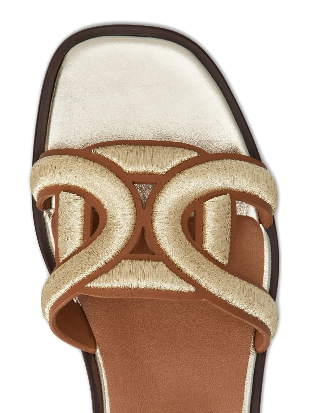 embroidered-strap leather sandals - 3