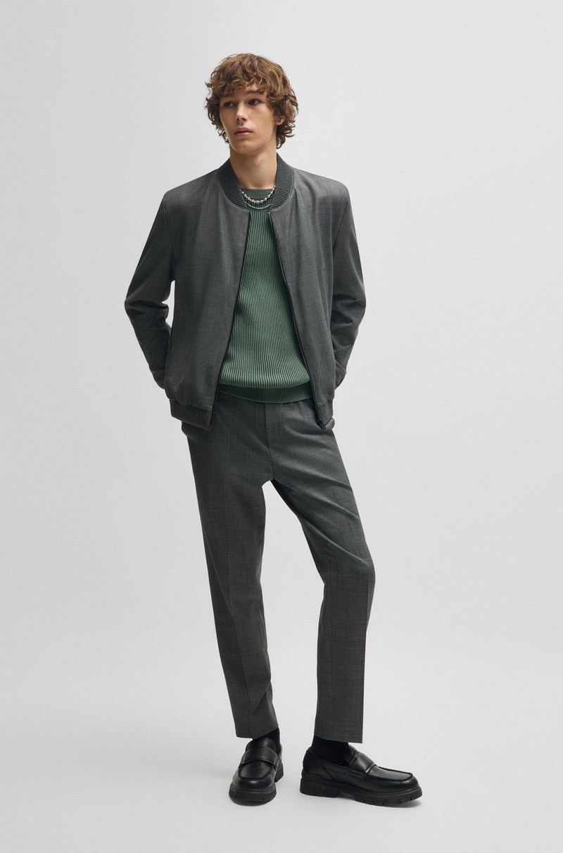 HUGO EXTRA-SLIM-FIT TROUSERS IN MICRO-PATTERNED STRETCH CLOTH outlook