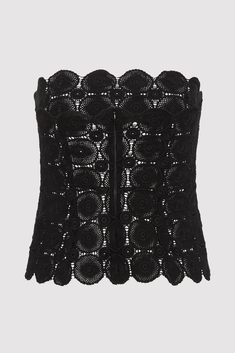 ST. AGNI Doily Top - Black outlook