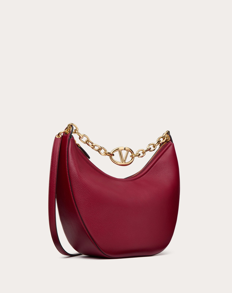 VLOGO MOON MEDIUM GRAINY CALFSKIN HOBO BAG WITH CHAIN 3