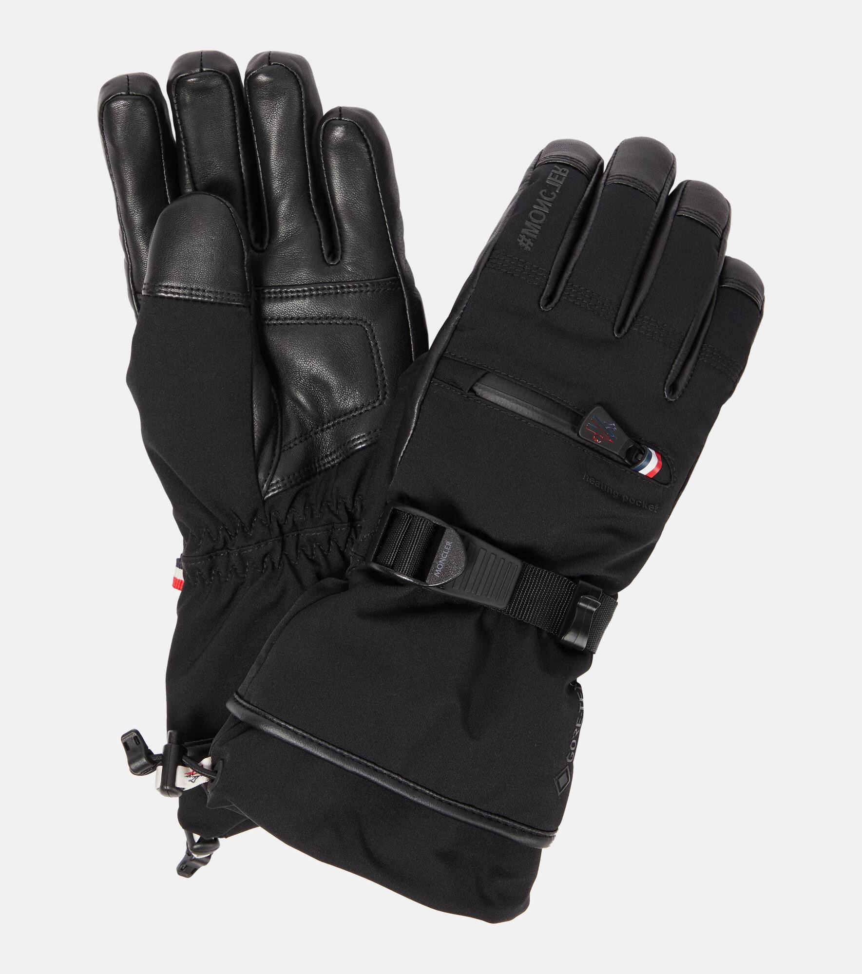 Leather-trimmed ski gloves - 1