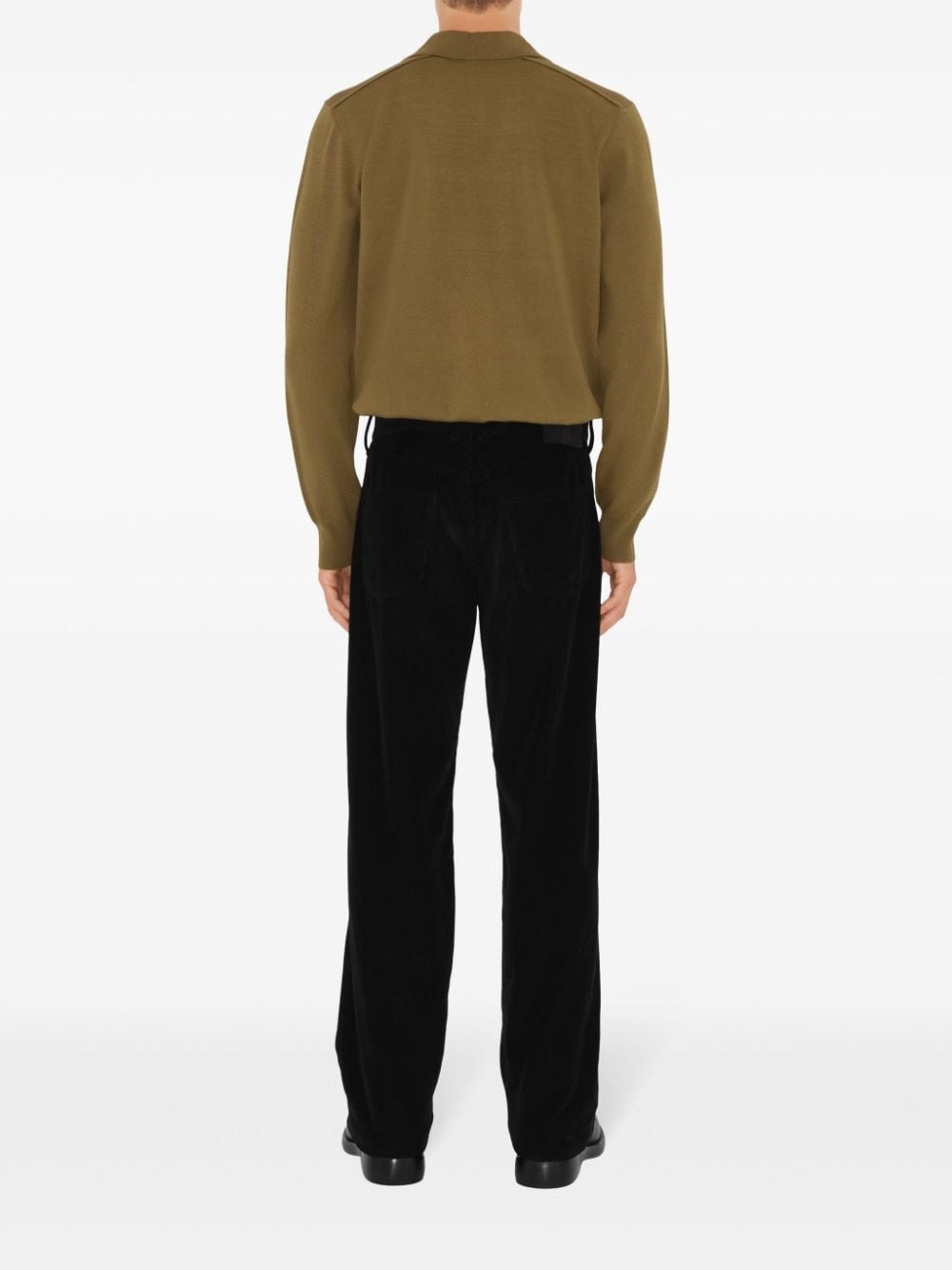 long-sleeve wool polo shirt - 4