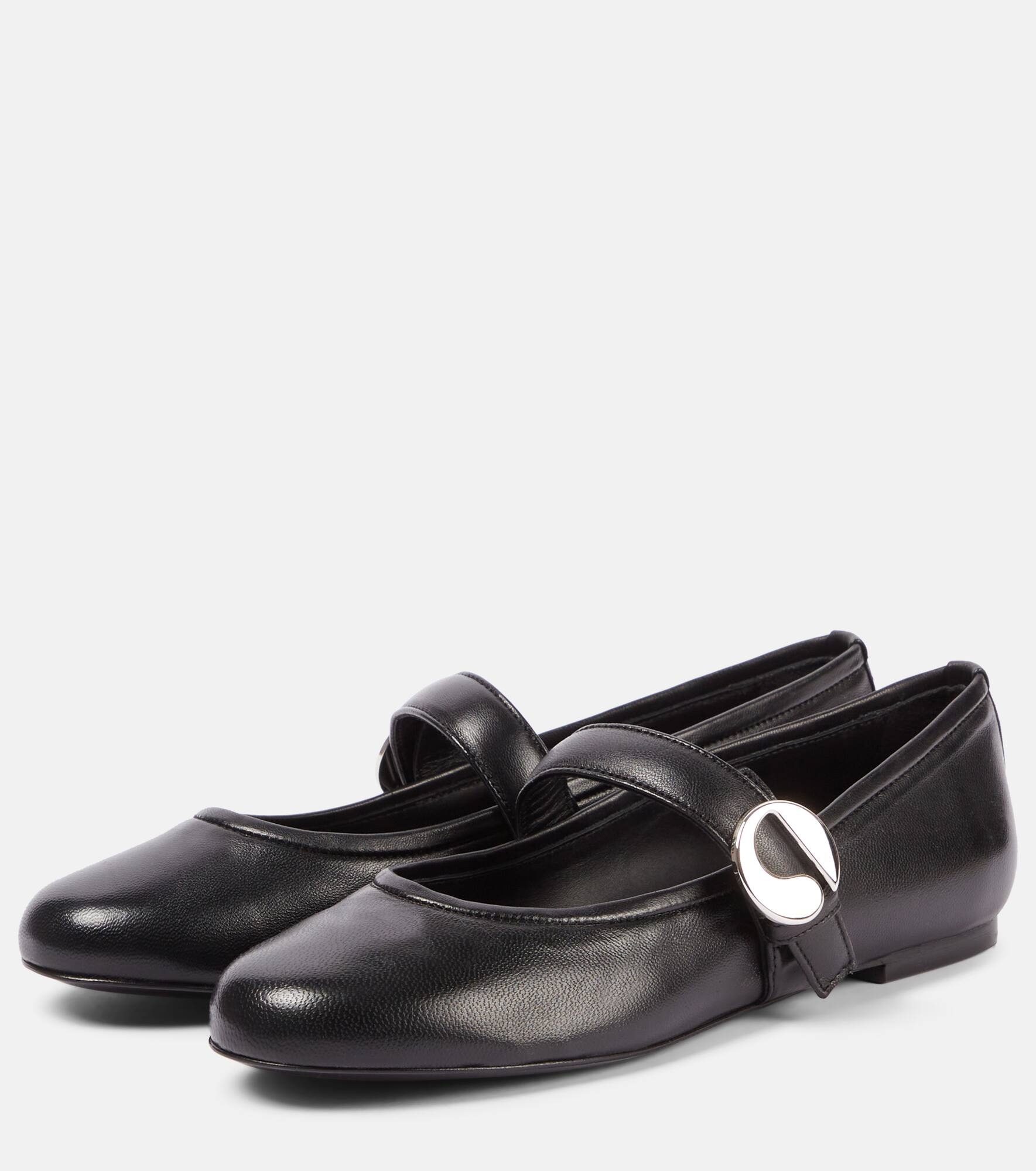 Belt leather ballet flats - 4