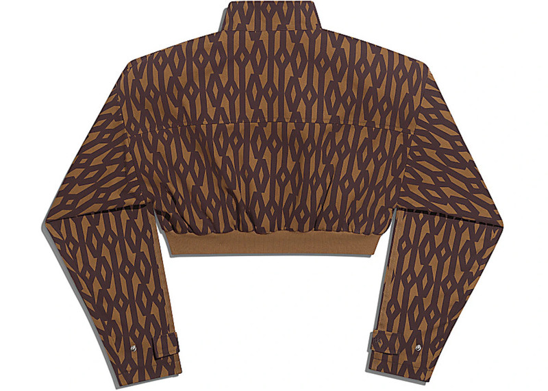 adidas adidas Ivy Park Crop Monogram Track Jacket Wild Brown/Night Red outlook