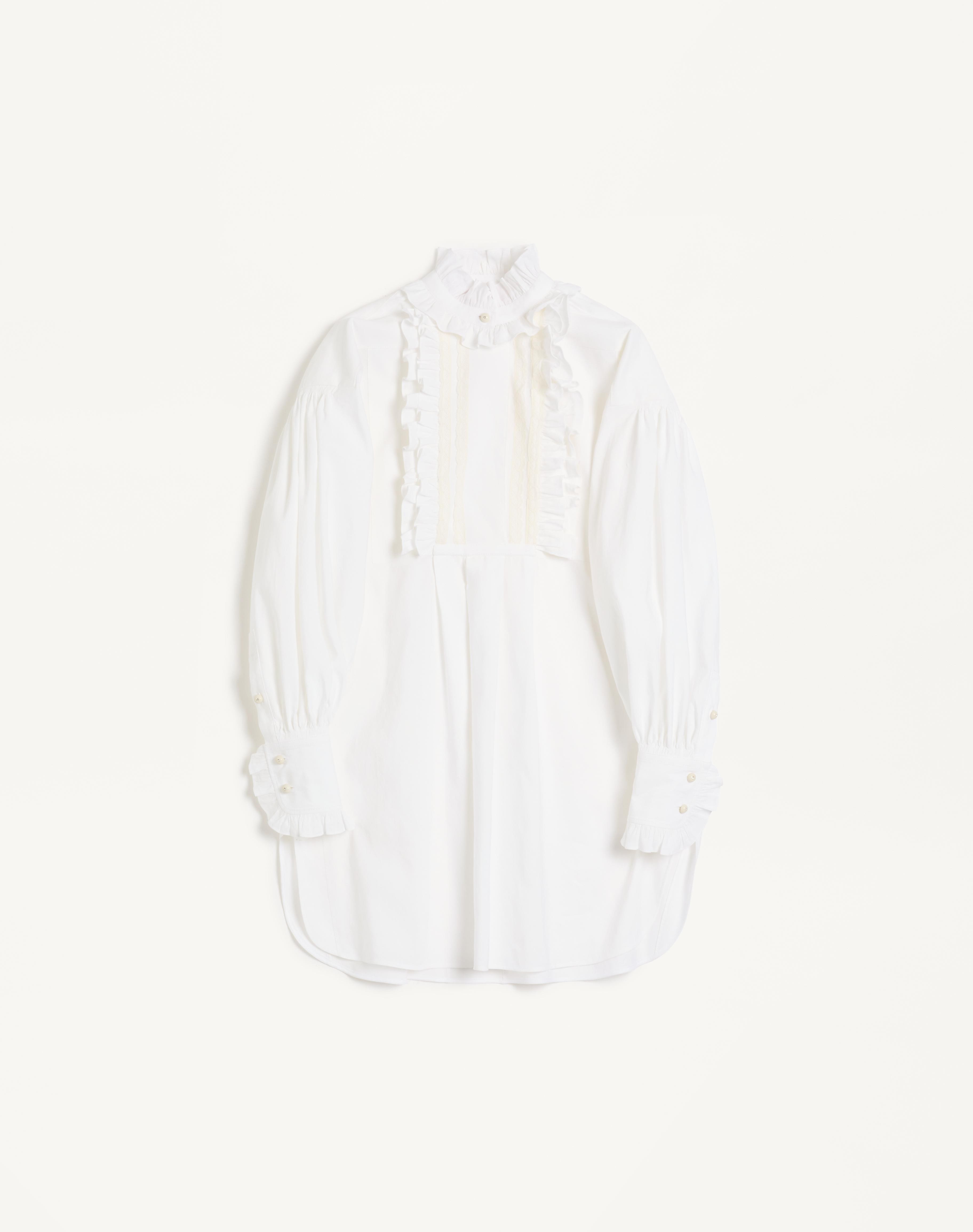 SHORT DRESS IN COTTON AND LINEN - 1