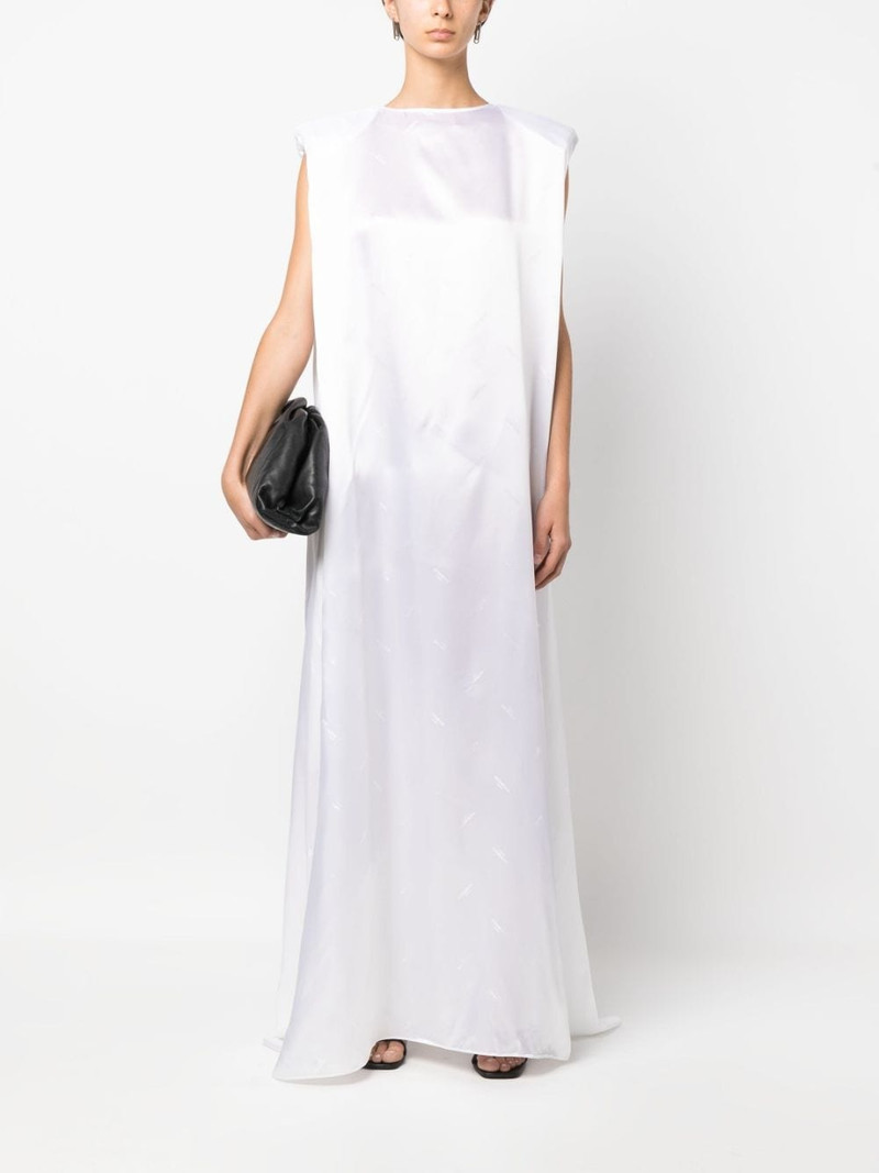 VETEMENTS logo-print floor-length dress outlook