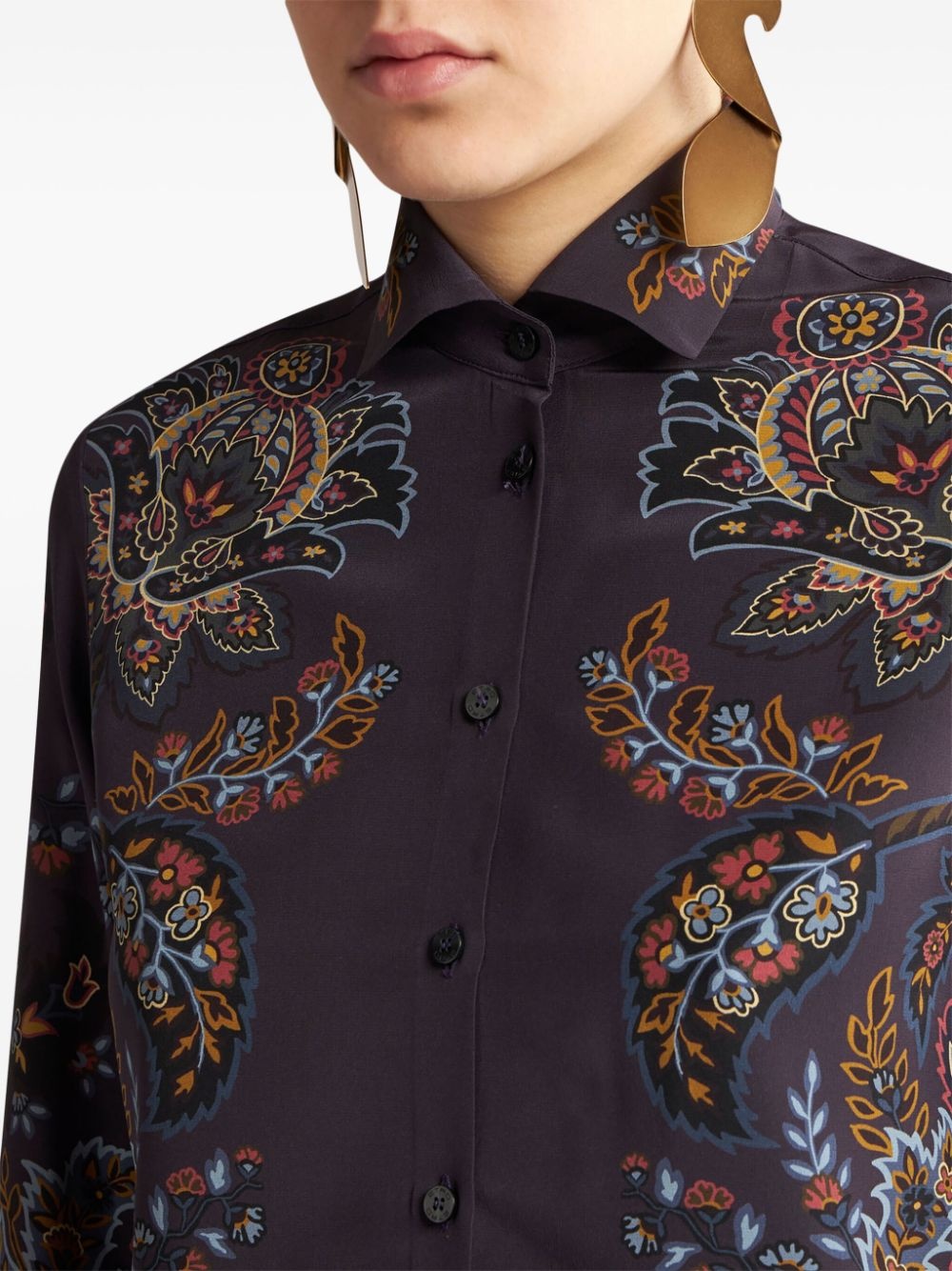 paisley-print silk shirt - 5