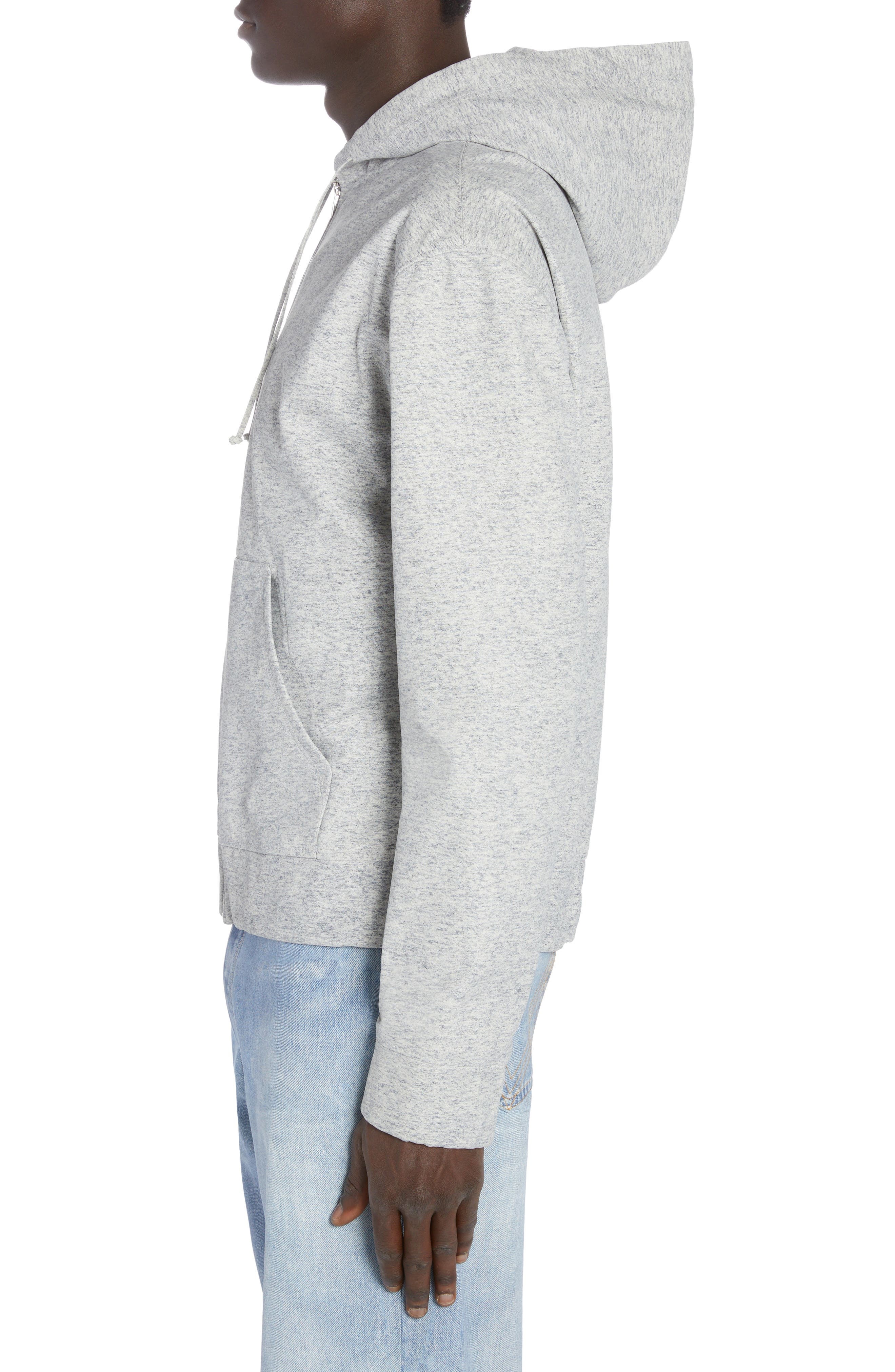 Heather Print Leather Zip Hoodie - 4