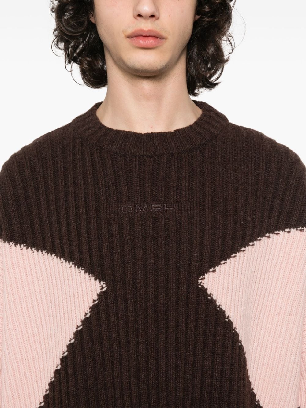 geometric-pattern knitted jumper - 5