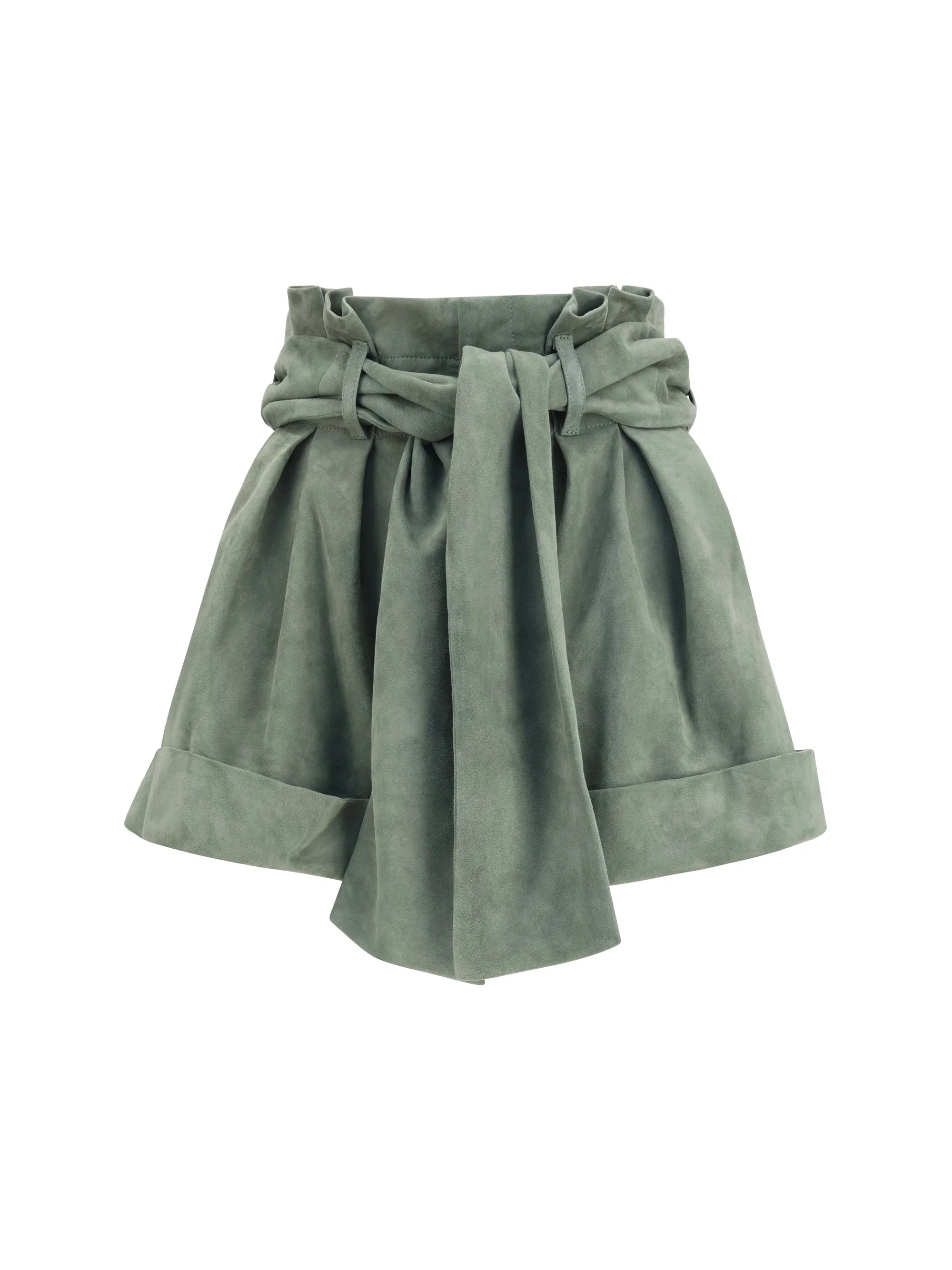 Balmain Women High-Waisted Shorts In Suede - 1