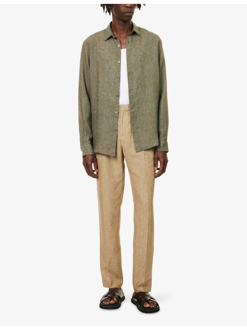 Relaxed-Fit Long-Sleeve Linen Shirt - 2