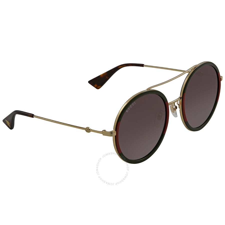 Gucci Green Gradient Round Ladies Sunglasses GG0061S 003 56 - 3