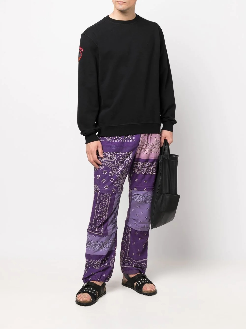 bandana-print straight trousers - 2