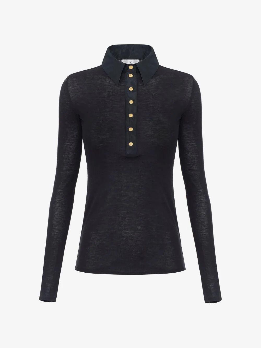 knit and taffeta polo shirt - 1