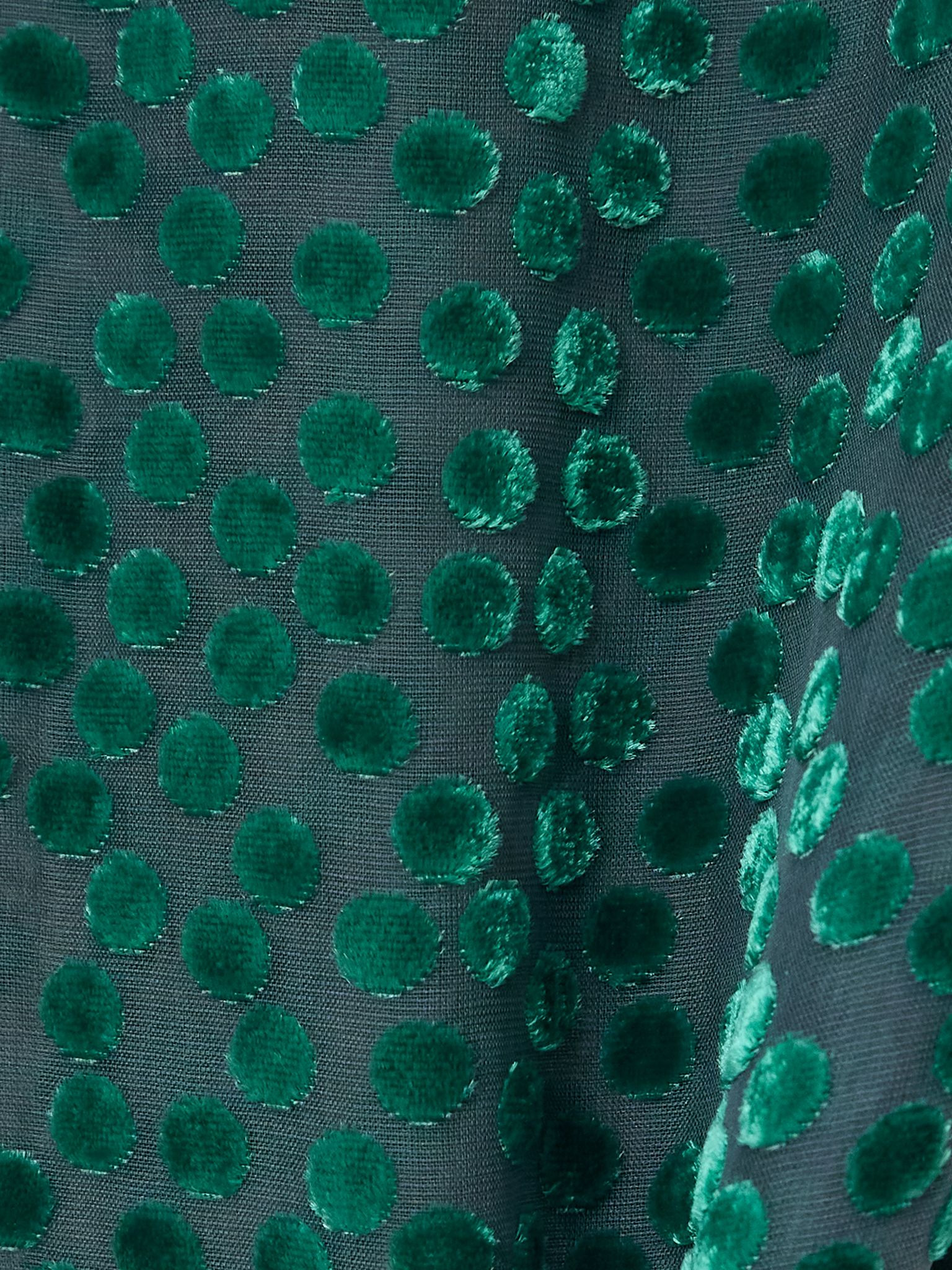 Polka-dot devoré-velvet straight-leg pants Green - 5