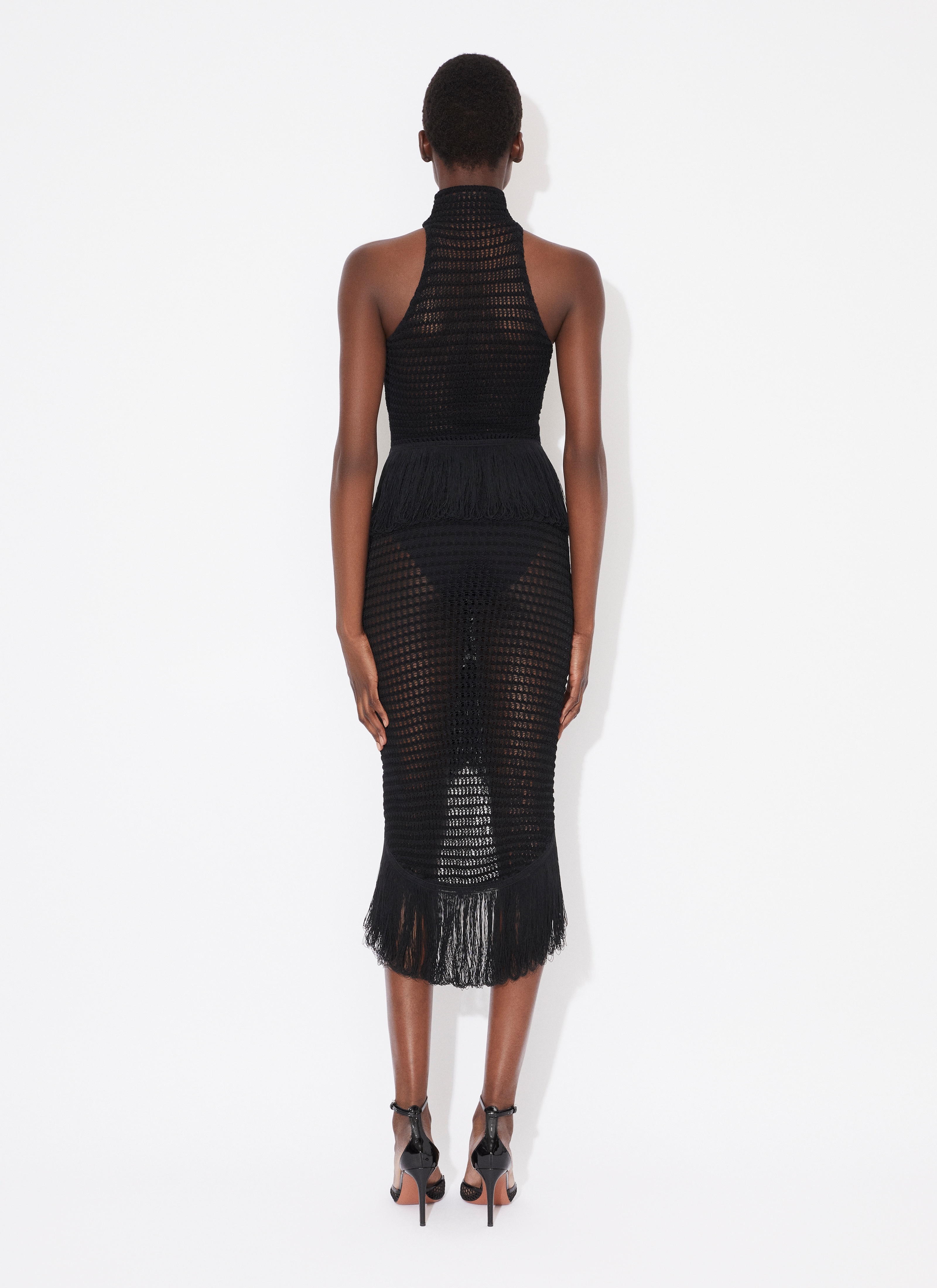 FRINGED BODYCON CROCHET SKIRT - 3