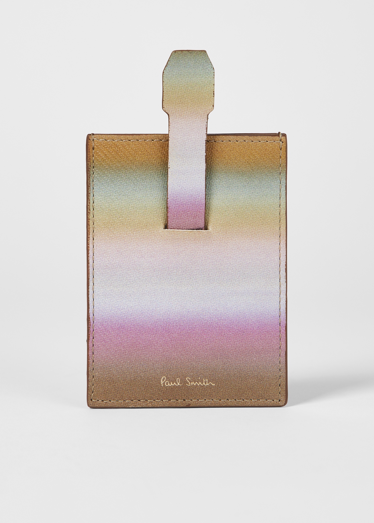 'Smith Stripe' Ombre Grained Leather Card Holder - 5
