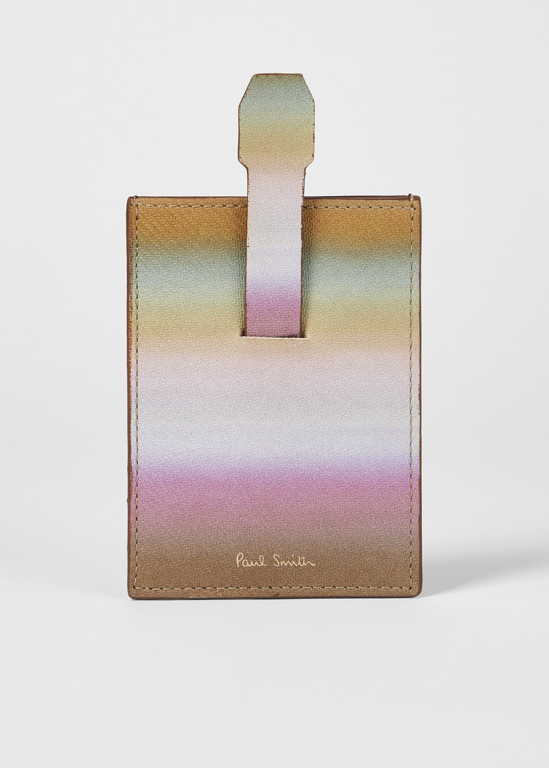 'Smith Stripe' Ombre Grained Leather Card Holder 5