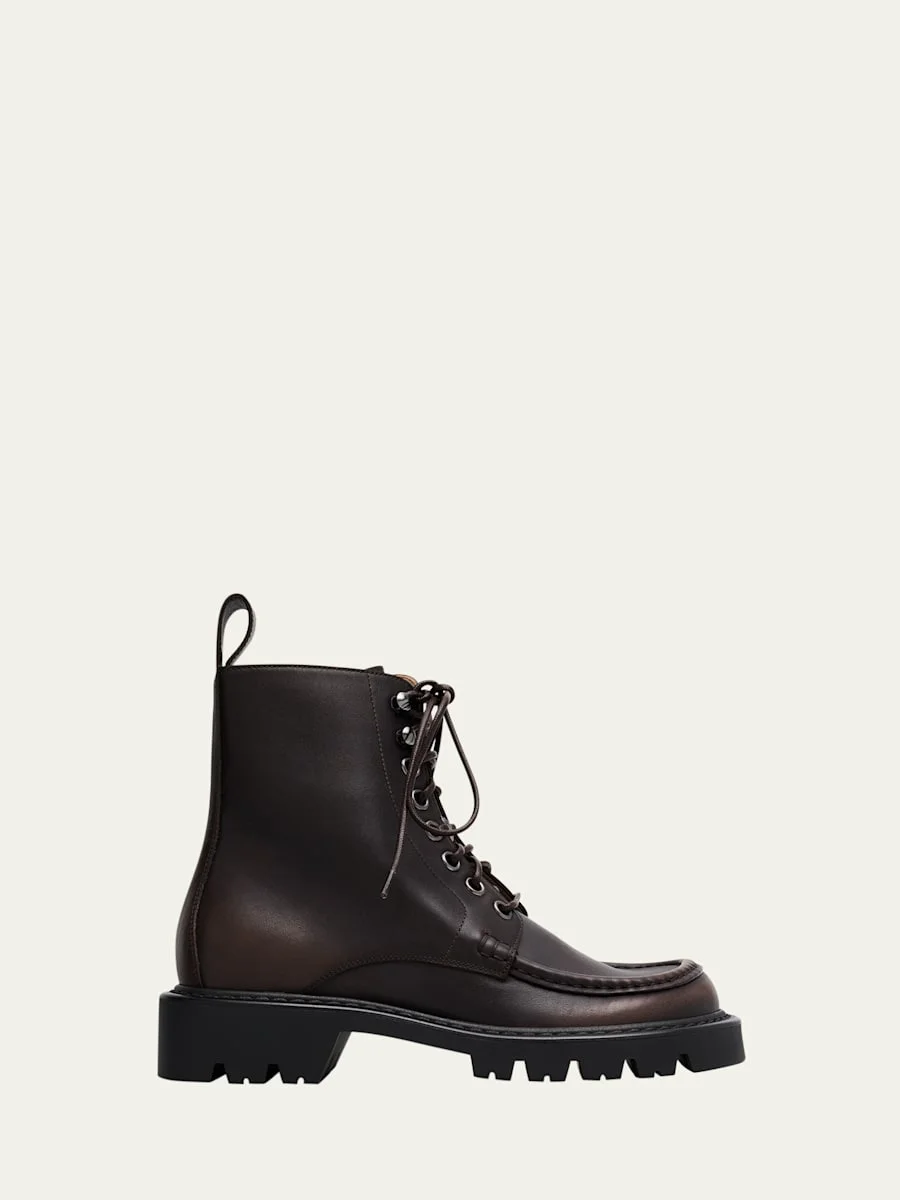 Men's Sierra Leather Combat Ankle Boots - 1