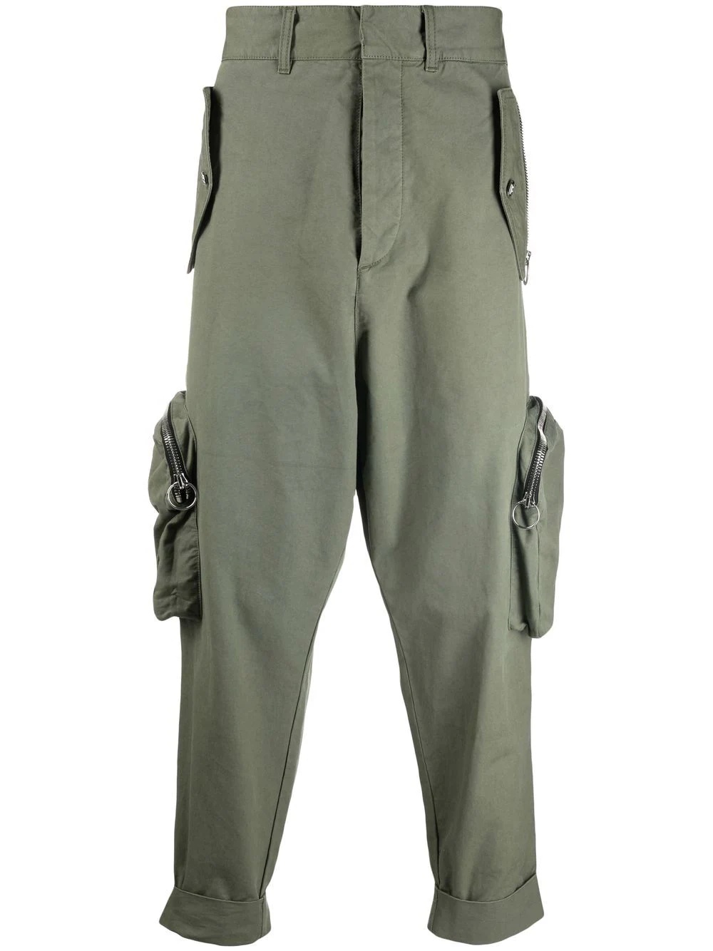 multiple-pocket tapered trousers - 1