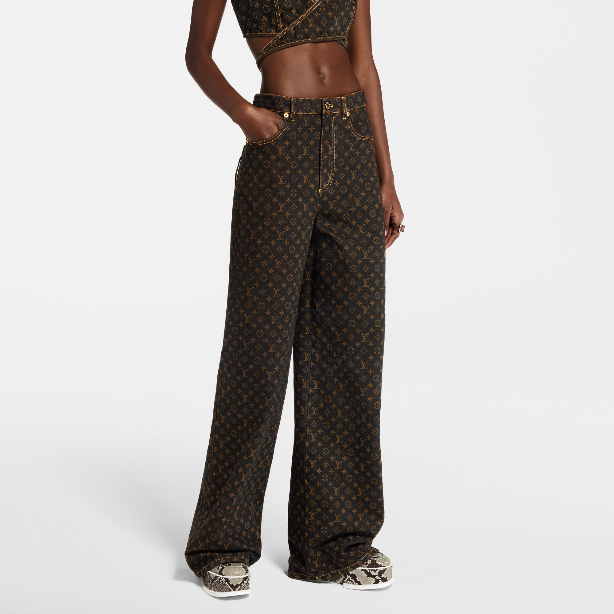 Monogram Straight-Cut Jeans - 7