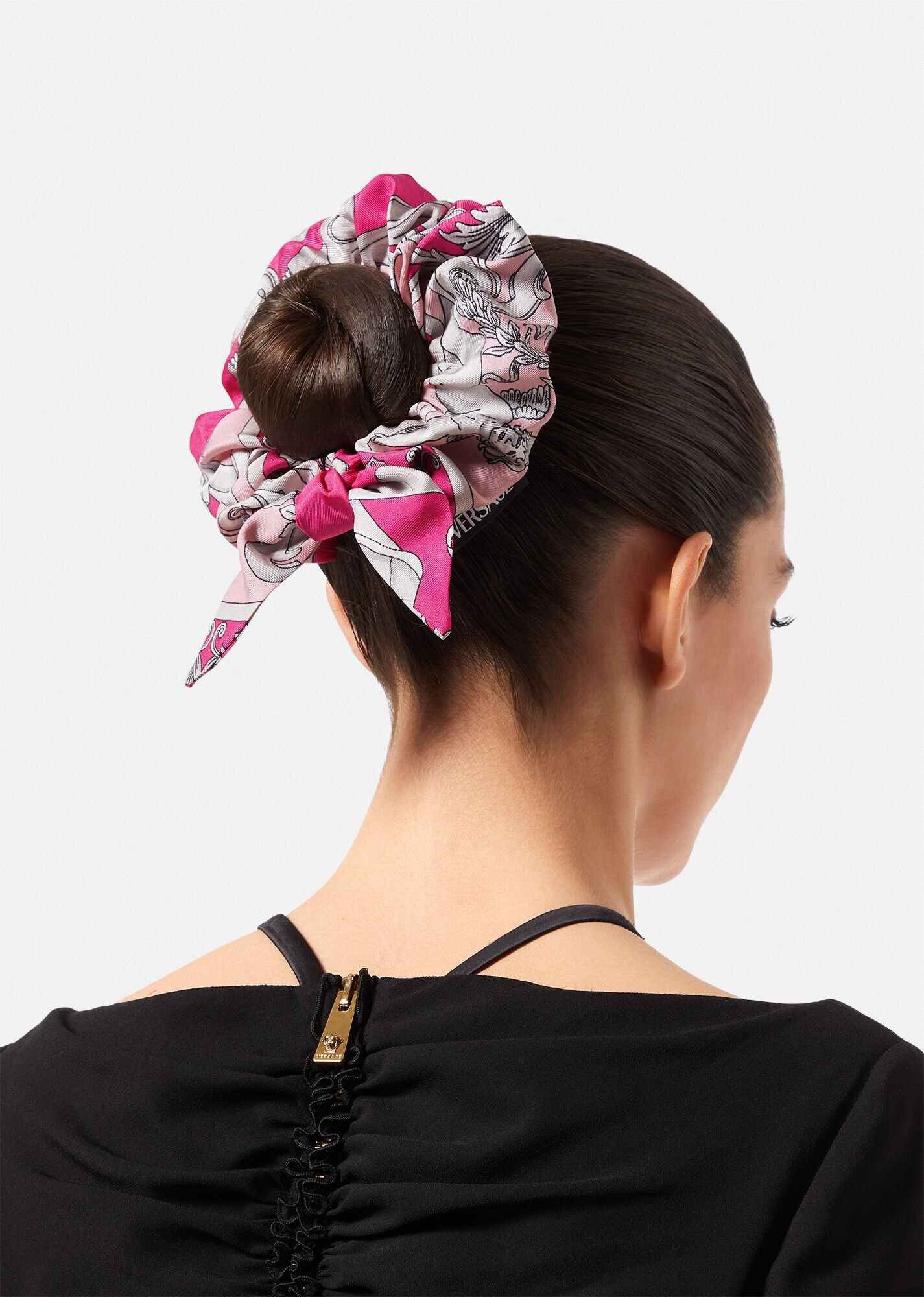 Sliver Baroque Silk Scrunchie - 3