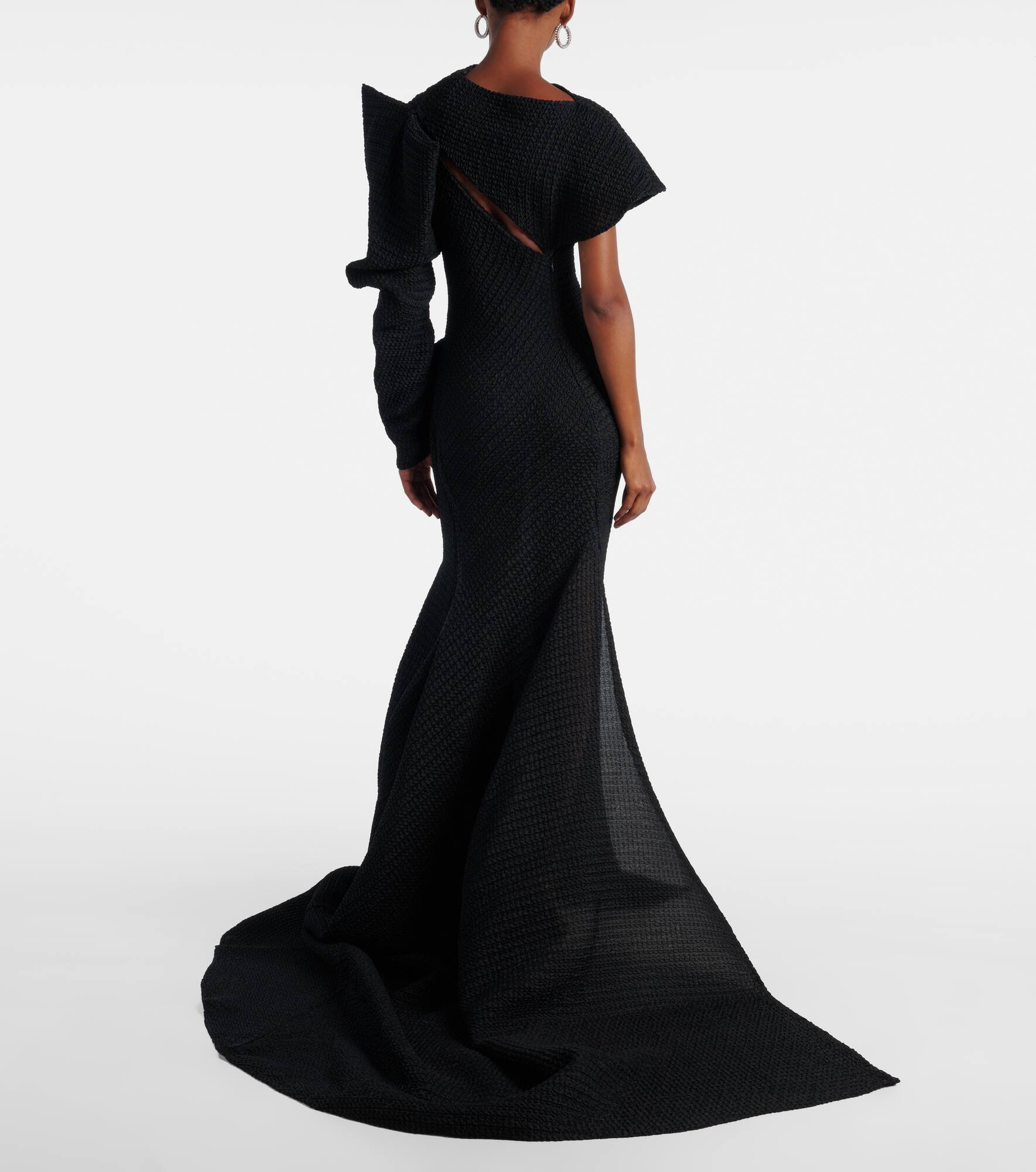 Lyra asymmetric draped gown - 3