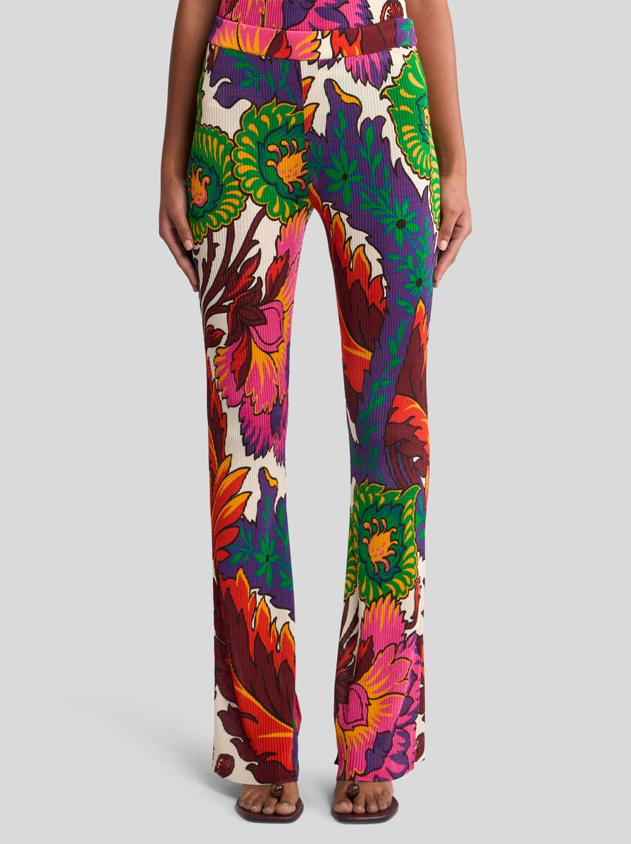 TROUSERS WITH MULTICOLOURED FLORAL PRINT - 2