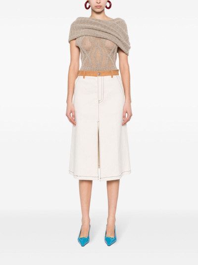 Marni slit-detail cotton midi skirt outlook