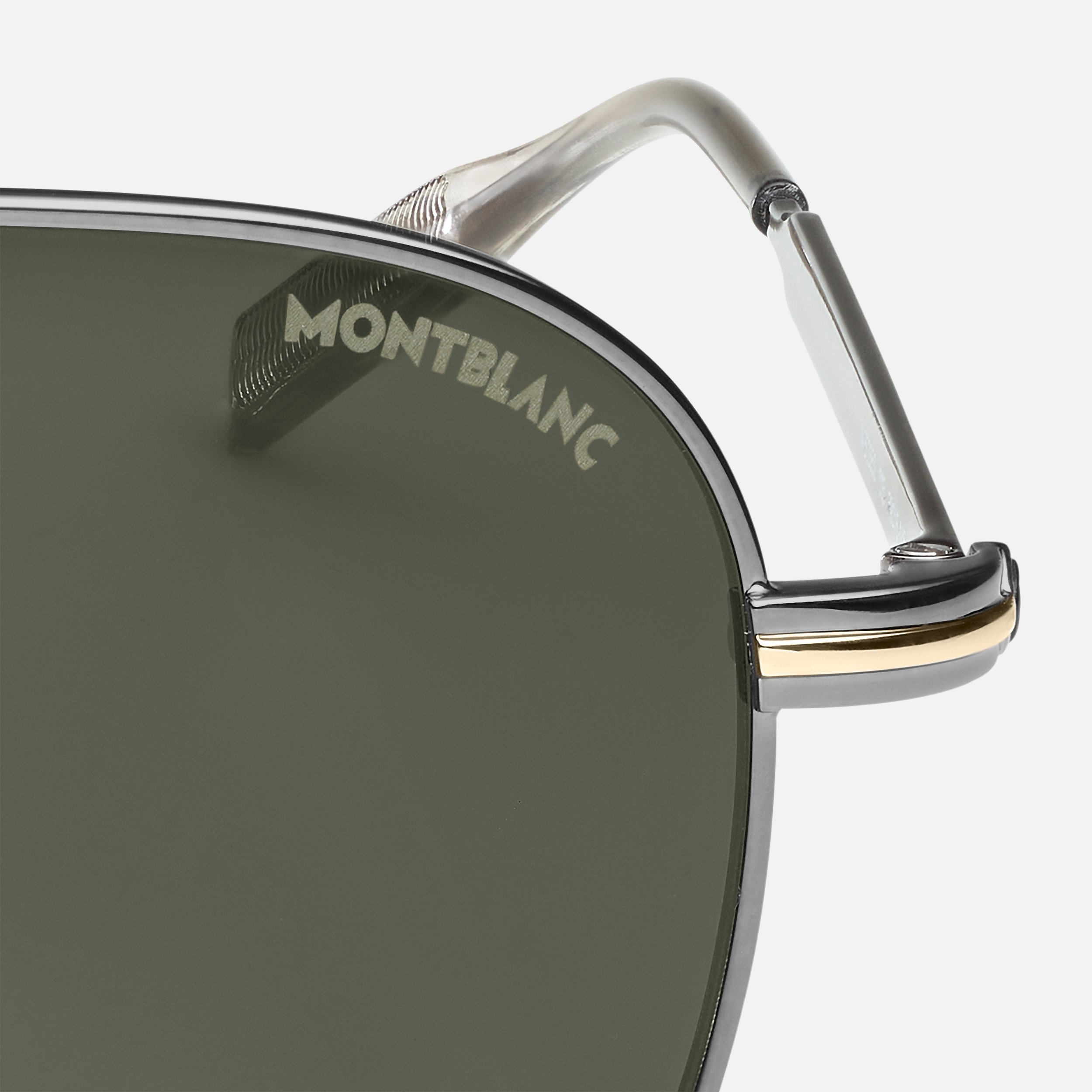 Squared Sunglasses with Ruthenium Colored Metal Frame - 4