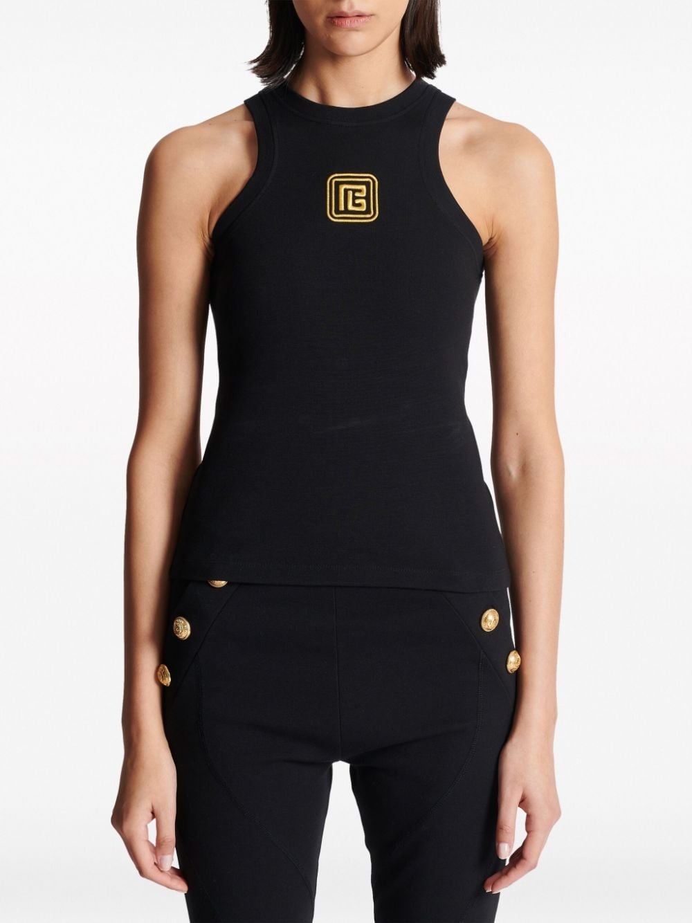 PB logo-embroidered jersey tank top - 5