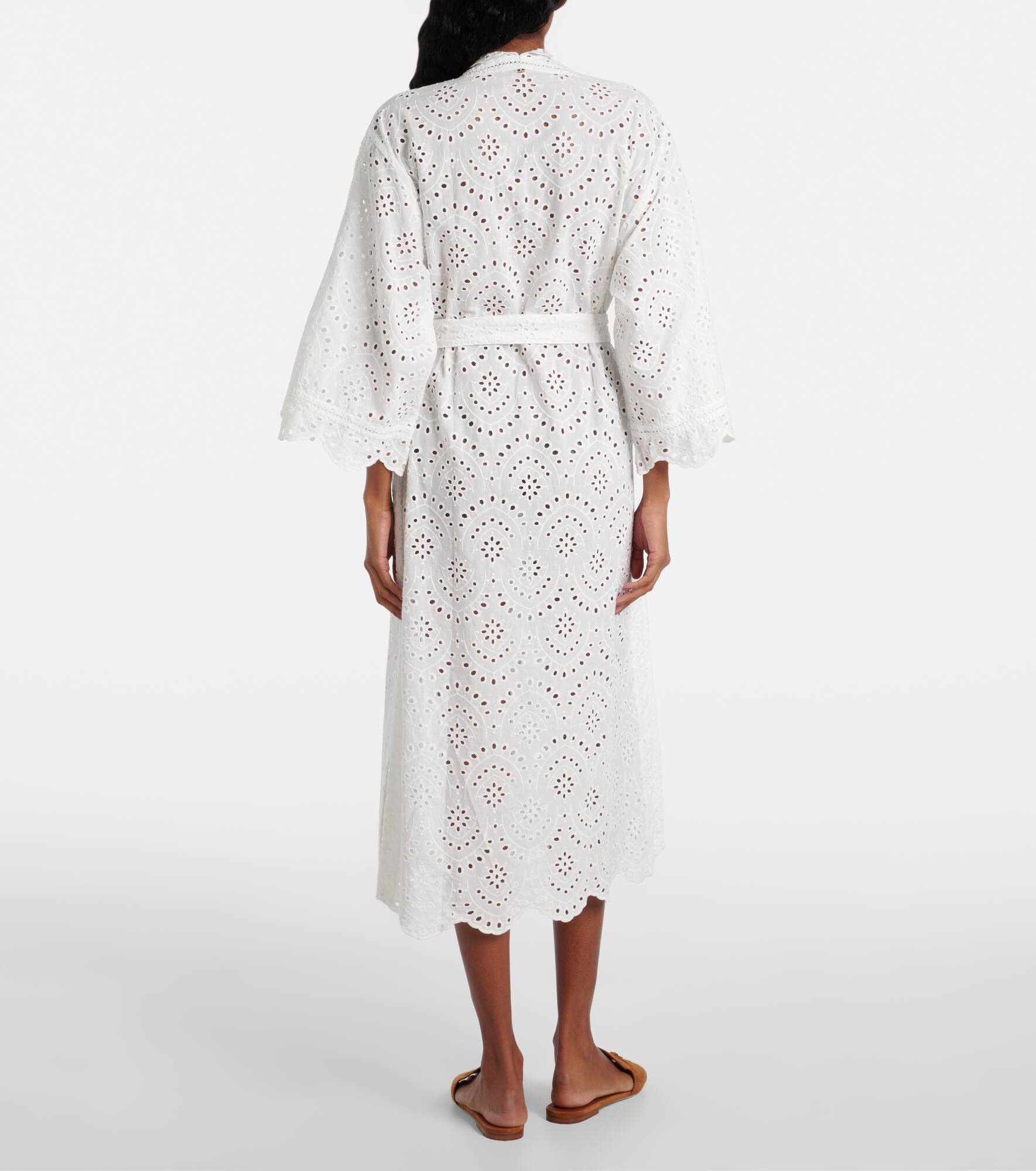 Aya broderie anglaise cotton beach cover-up - 3