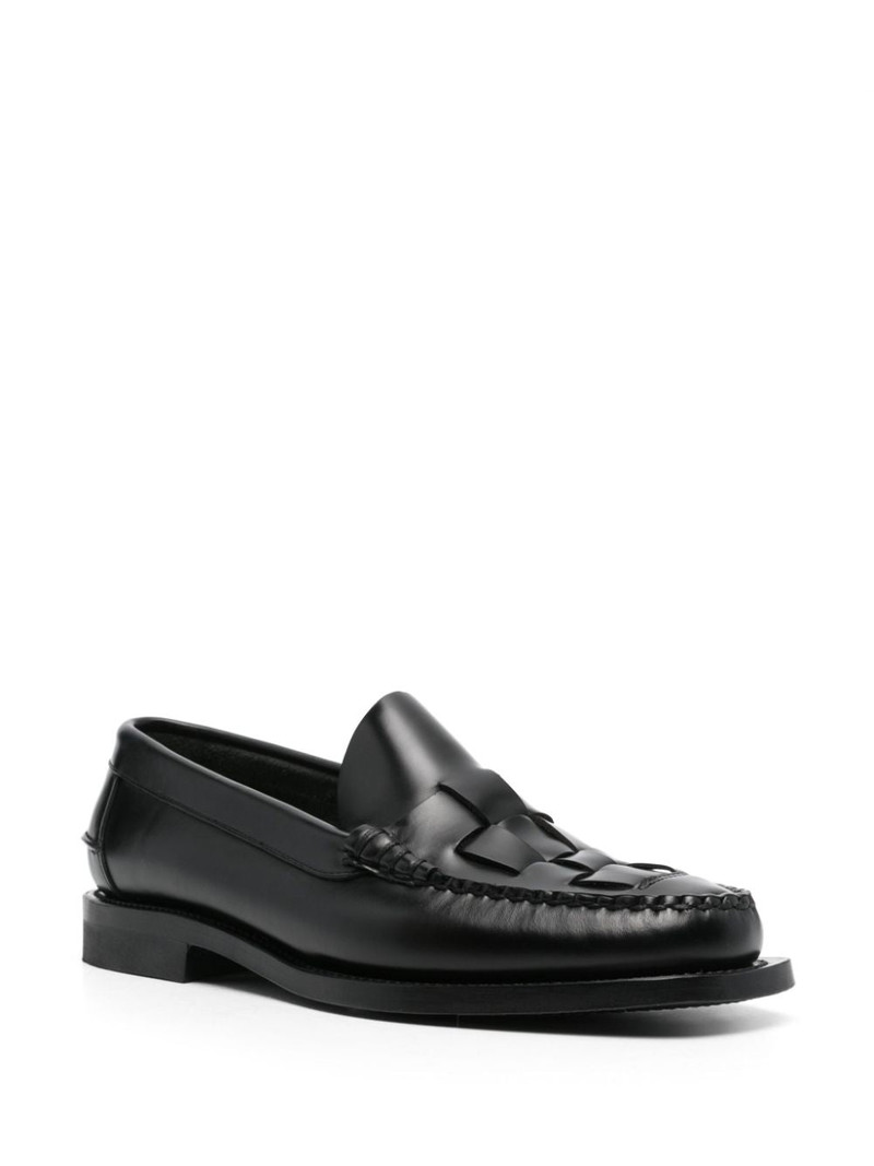 HEREU Nombela Interwoven Leather Loafers outlook
