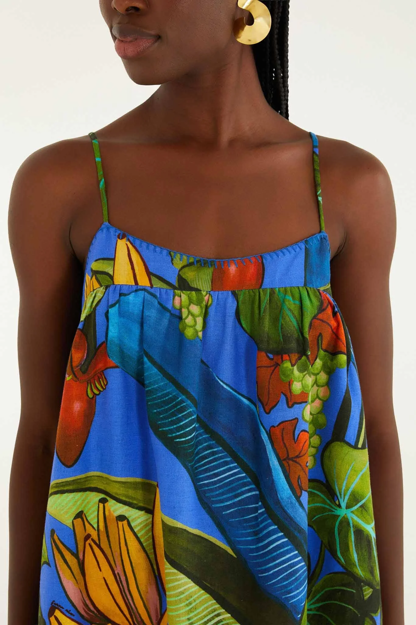 Blue Banana Grapes Lenzing Ecovero Euroflax Blouse - 1