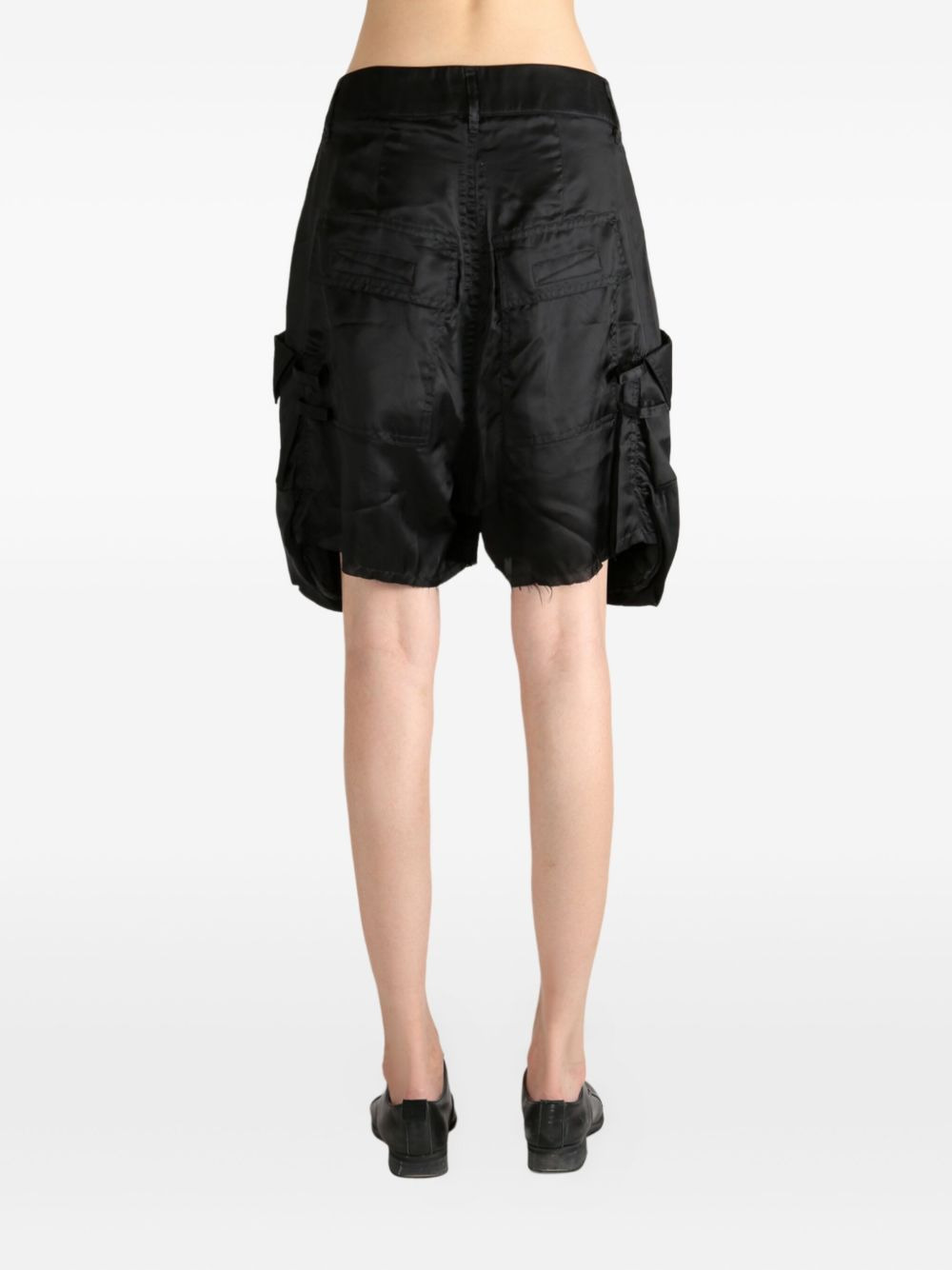 cargo pocket satin shorts - 4