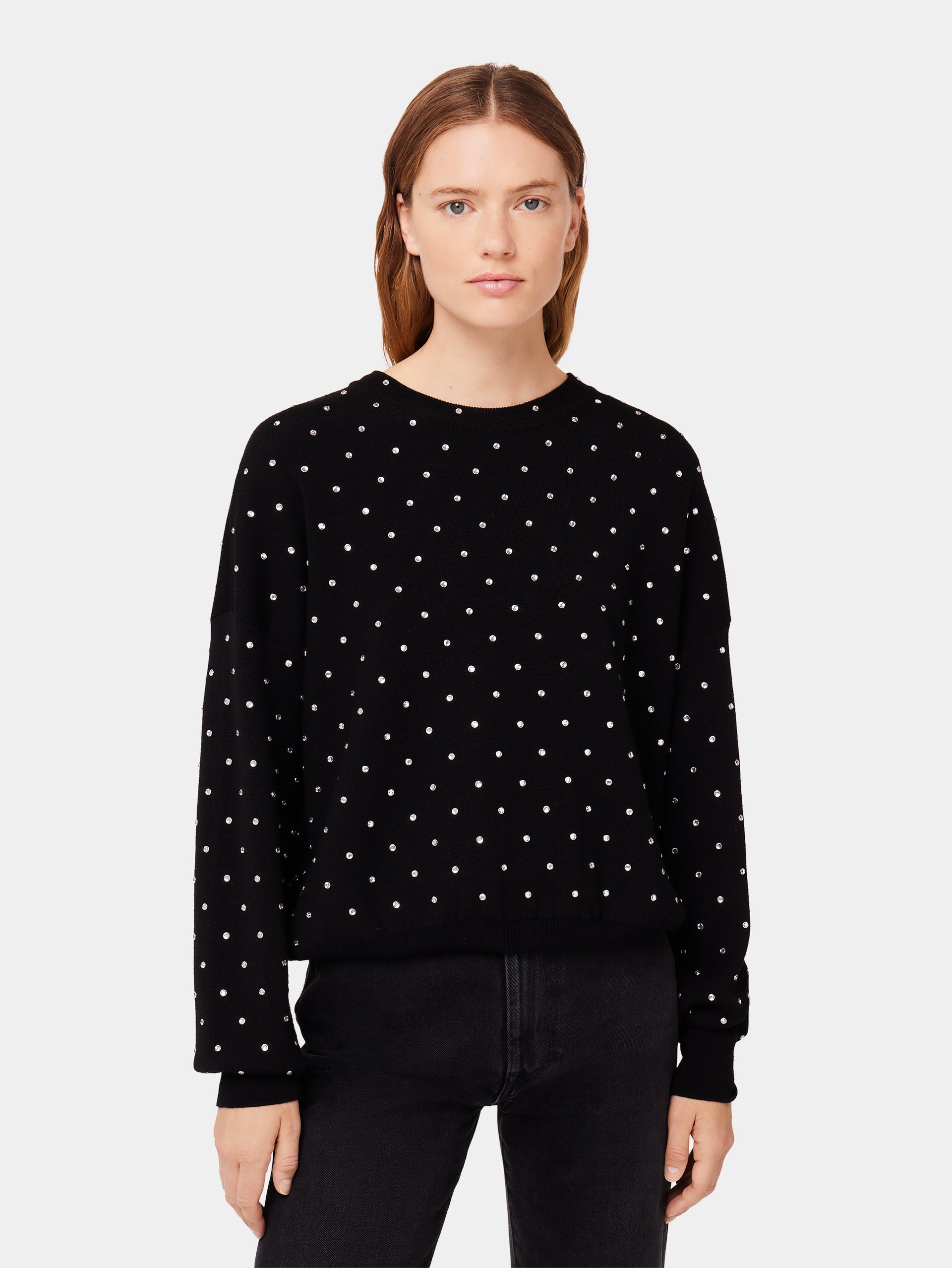 CRYSTALS EMBELLISHED BLACK JUMPER - 4