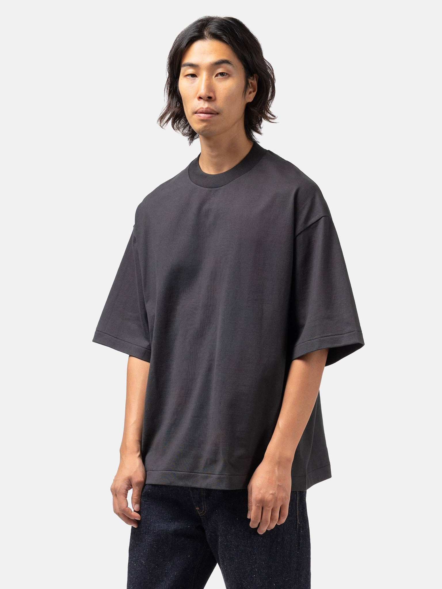 Suvin Supima Tube Half Sleeve Tee Heavy Ink Black - 4