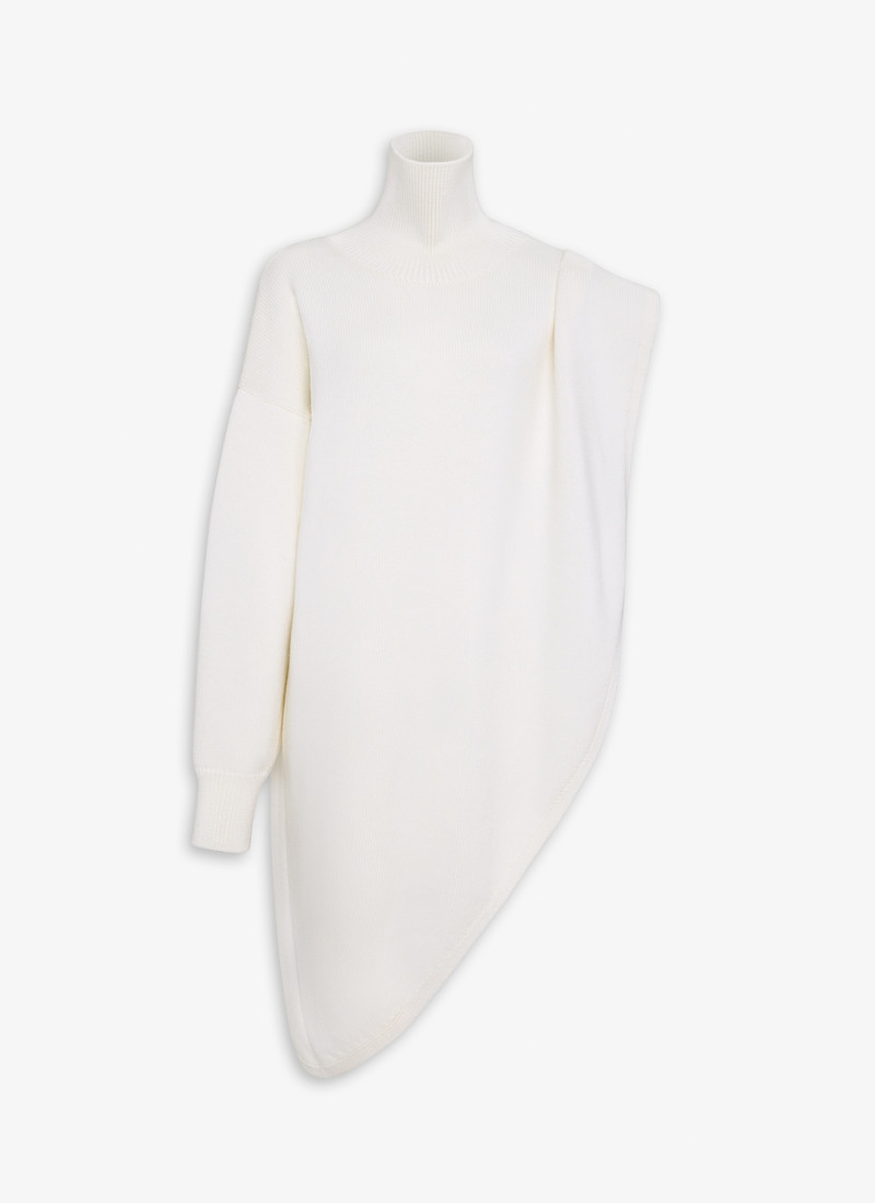 KNITTED ASYMMETRICAL CAPE JUMPER - 1